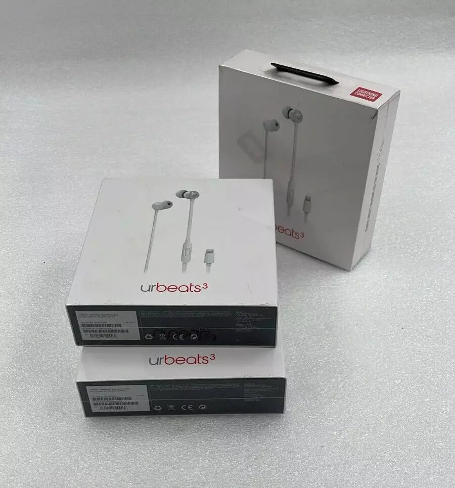 [LOT 3 PCS] *NEW* Apple Beats by Dr.Dre urBeats3 Wireless Lightning Stain Silver
