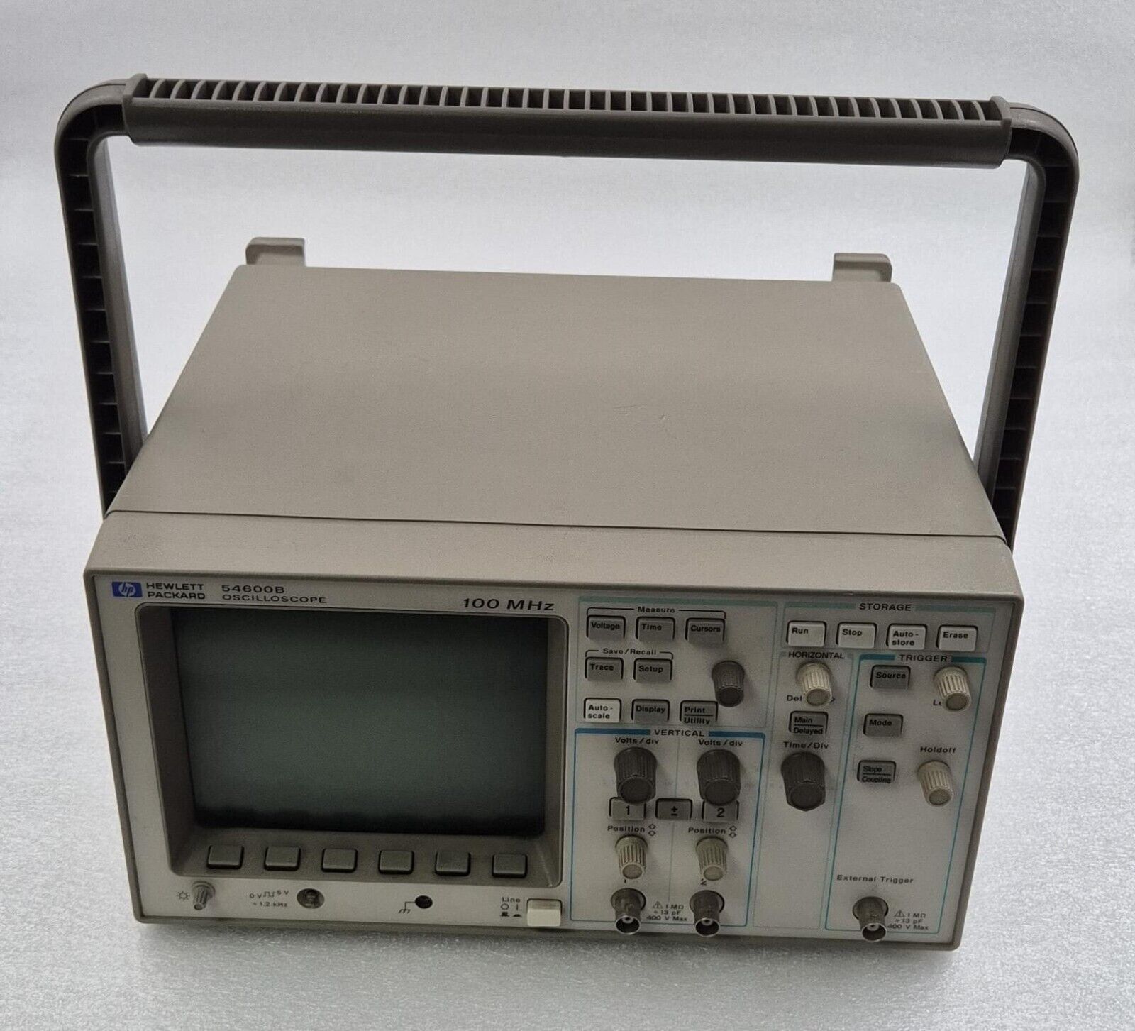 HP 54600B Oscilloscope 100MHz W/ 54652B RS-232 Parallel Interface Module *AS-IS*