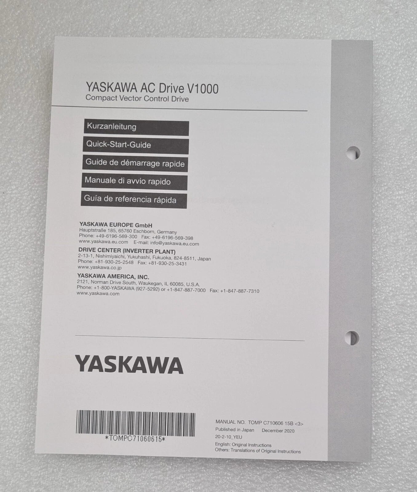 NEW - YASKAWA V1000 Frequency Inverter CIMR-VCBA0002BAA / VZAB0P2BAA 0.37/0.25kW