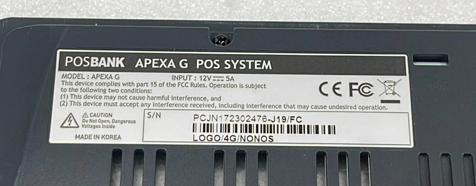PosBank APEXA G 15" POS System Touch Computer