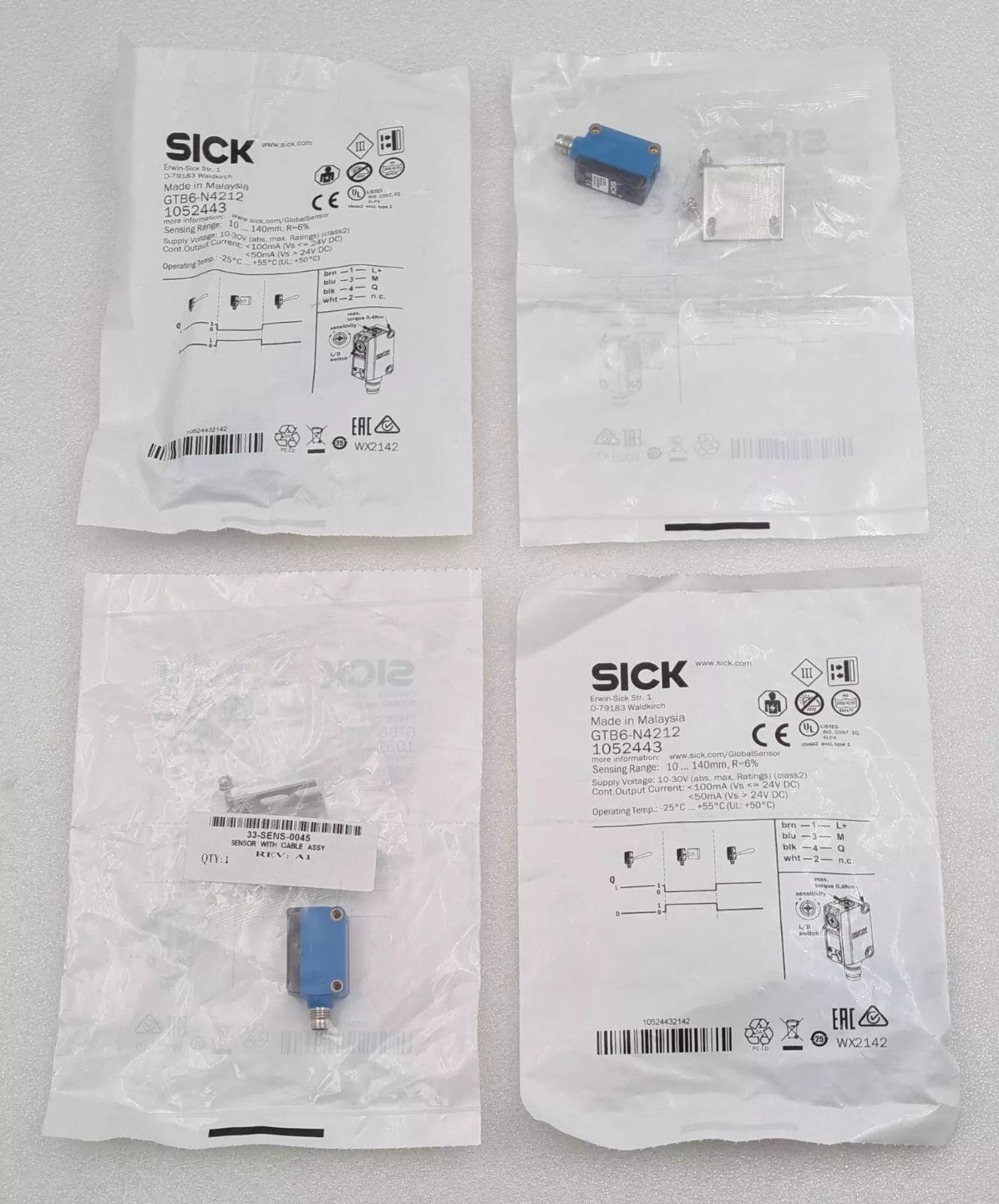 [LOT 4 PCS] NEW SEALED - SICK GTB6-N4212 1052443 Photoelectric Switch Sensor