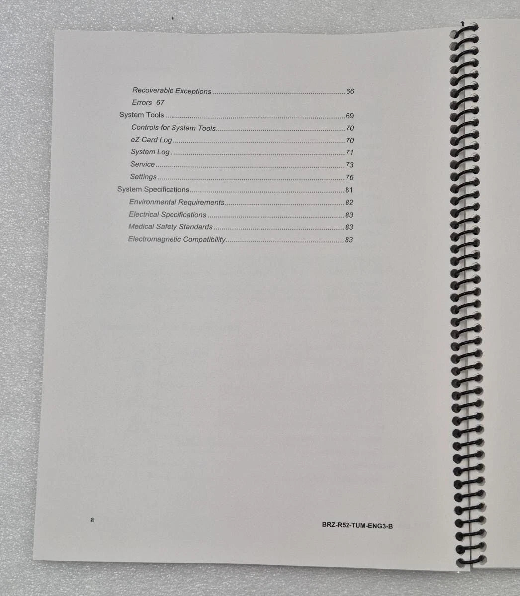 Zeltiq Aesthetics System user manual BRZ-R52-TUM-ENG3-B hard copy