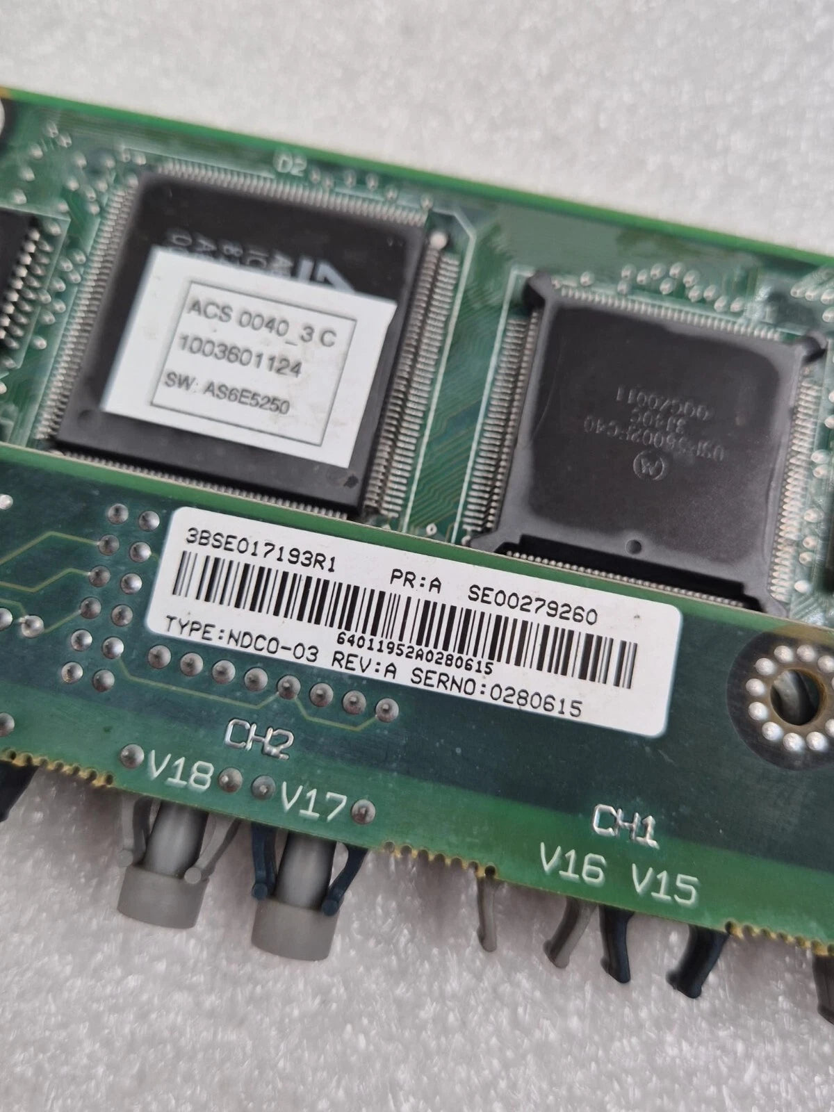 ABB NAMC-11C 3BSE017194R1 Control Board W/ NDC0-03 3BSE017193R1 Fiber Optic PCB