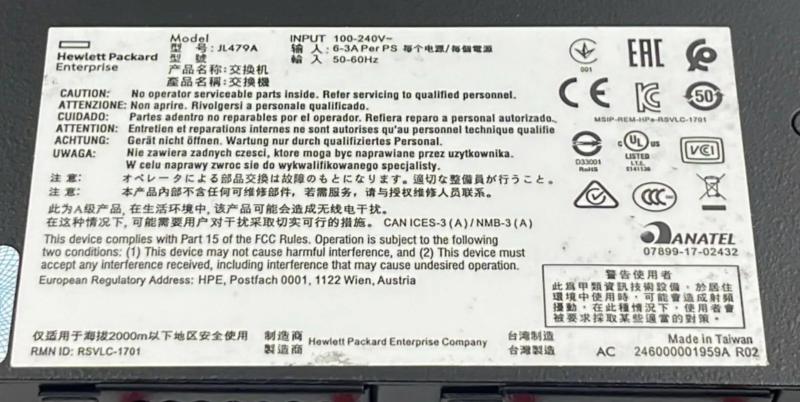 HPE Aruba 8320 JL479A 48Port 40G QSFP+ Networking High Performance Switch Bundle