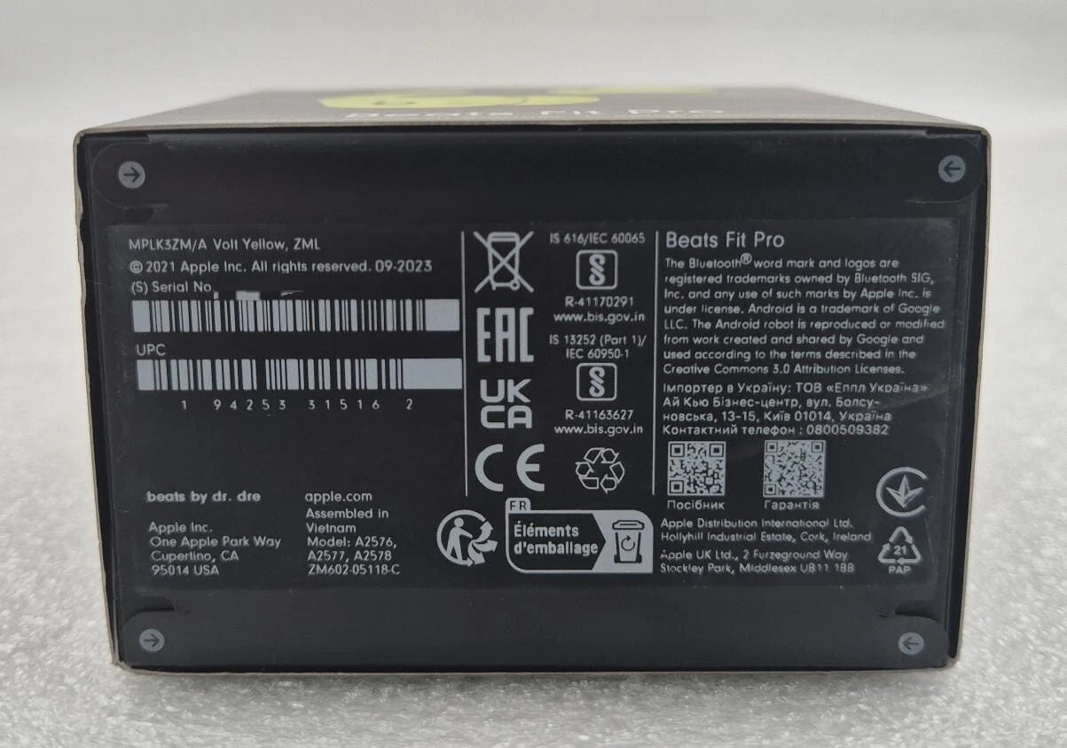 *NEW OEM* Apple Beats by Dr.Dre Fit Pro Active Noise Cancelling Yellow MPLK3ZM/A