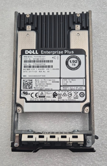 Dell 1.92TB SAS 12Gb/s 2.5-inch SSD PX05SRB192Y 08V7C5 with Compellent tray