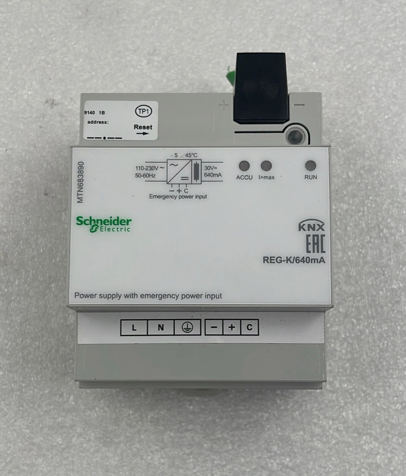 Schneider REG-K/640mA Power Supply W/ Emergency Power Unit MTN683890