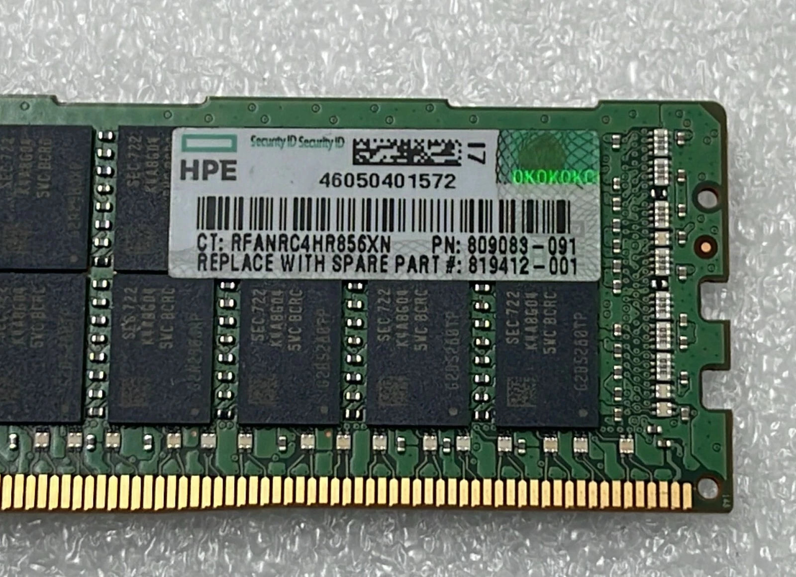 [LOT 6] SAMSUNG 32GB 2Rx4 PC4-2400T M393A4K40CB1-CRC0Q DDR4 RAM HPE 809083-091