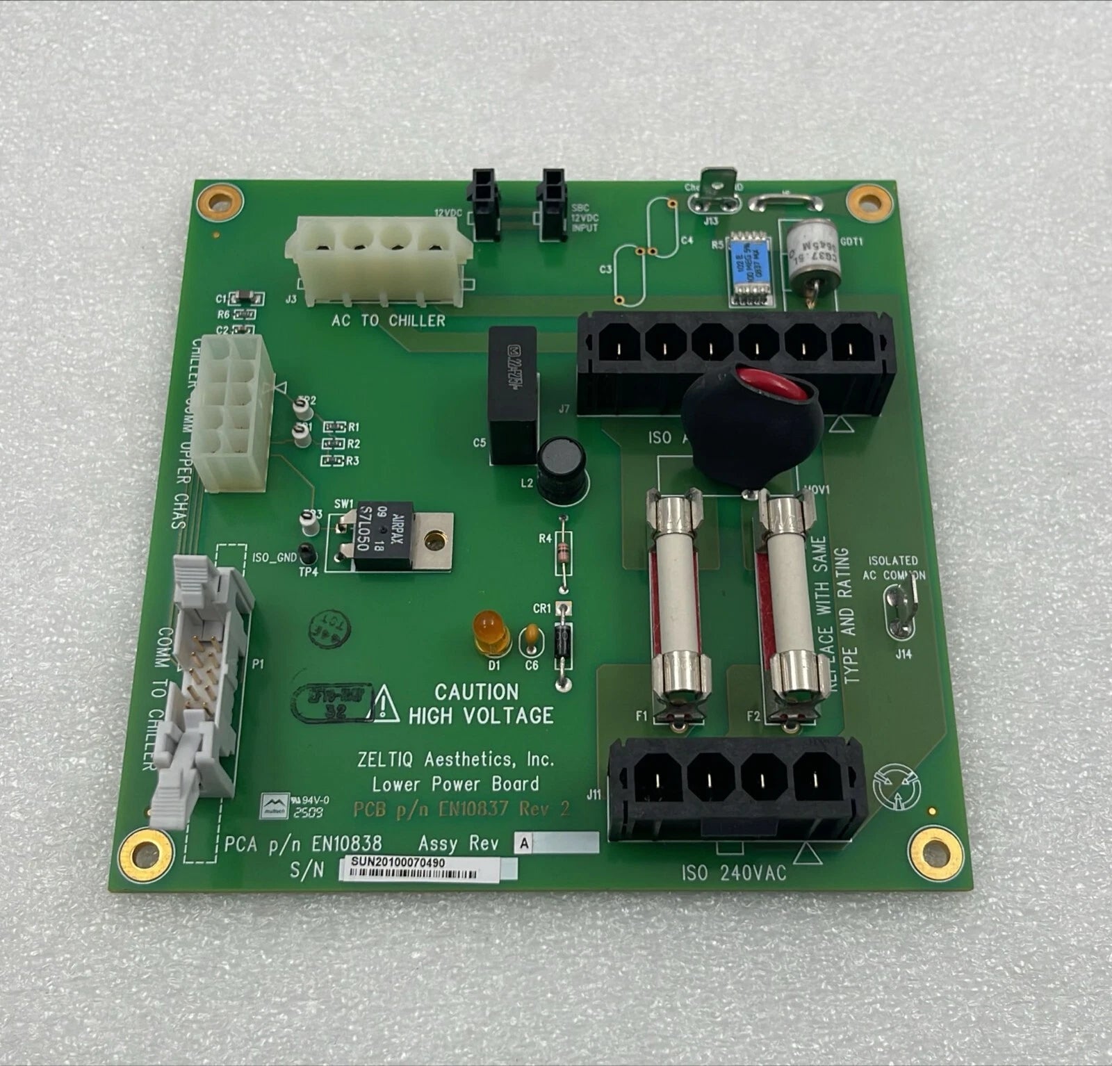 Zeltiq Aesthetics Lower Power Board PCA EN10838-A PCB EN10837 power distribution board