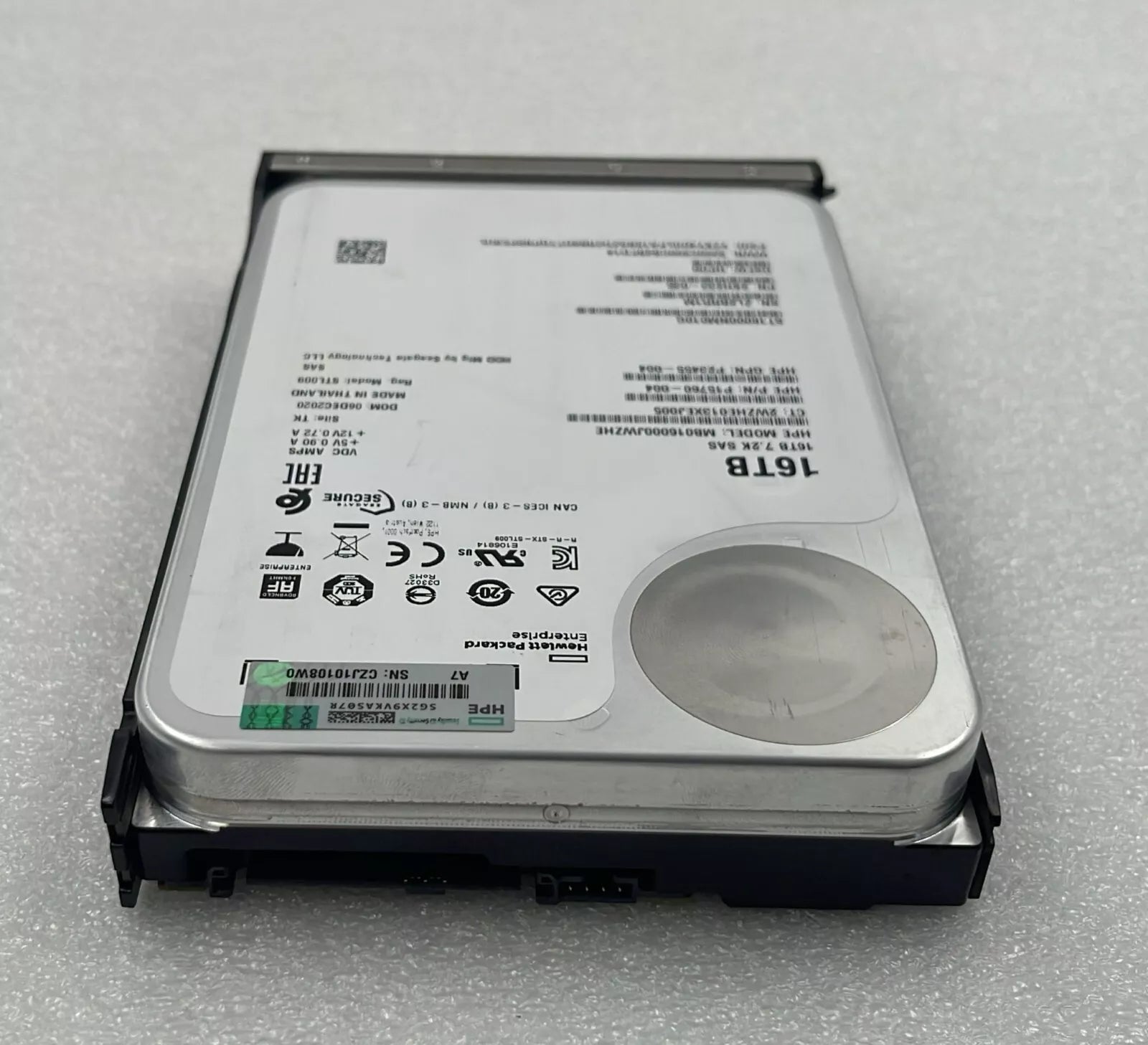 HPE MB016000JWZHE 16TB 7.2K SAS P15760-004 enterprise hard drive