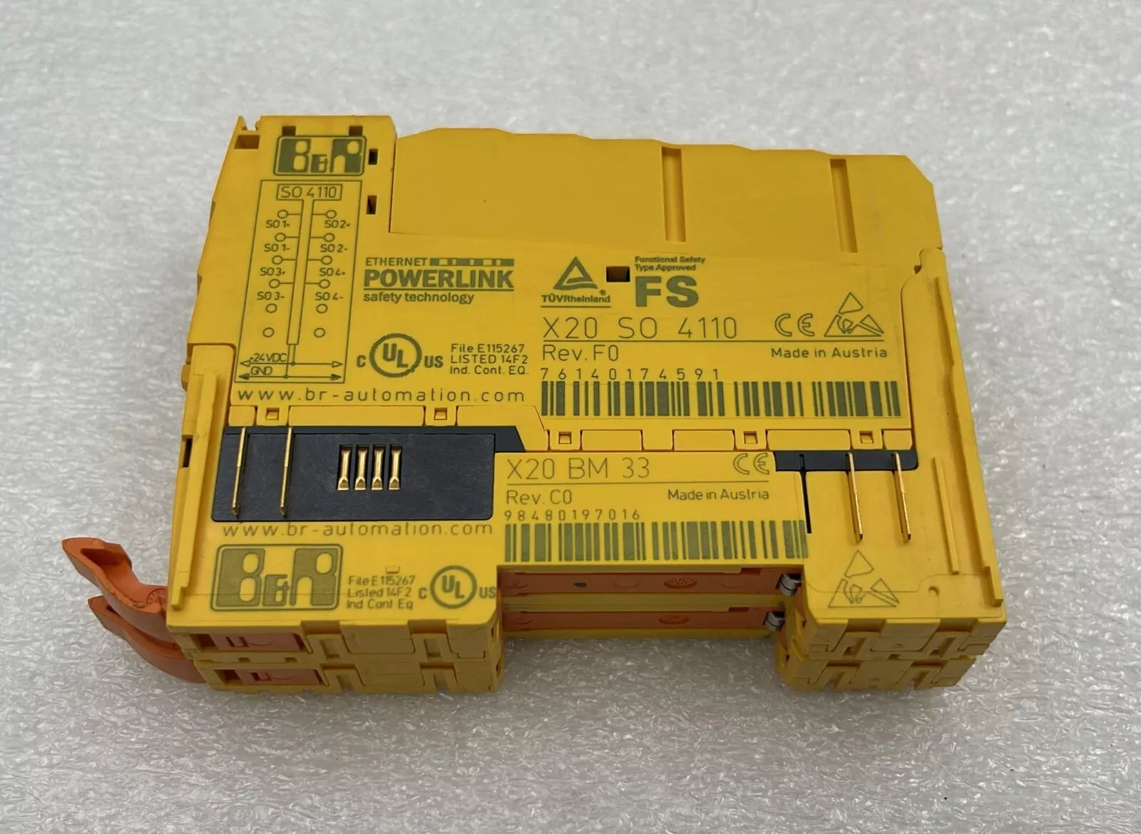 B&R Automation X20 SO 4110 POWERLINK Digital Control Input Module W/ X20 BM 33