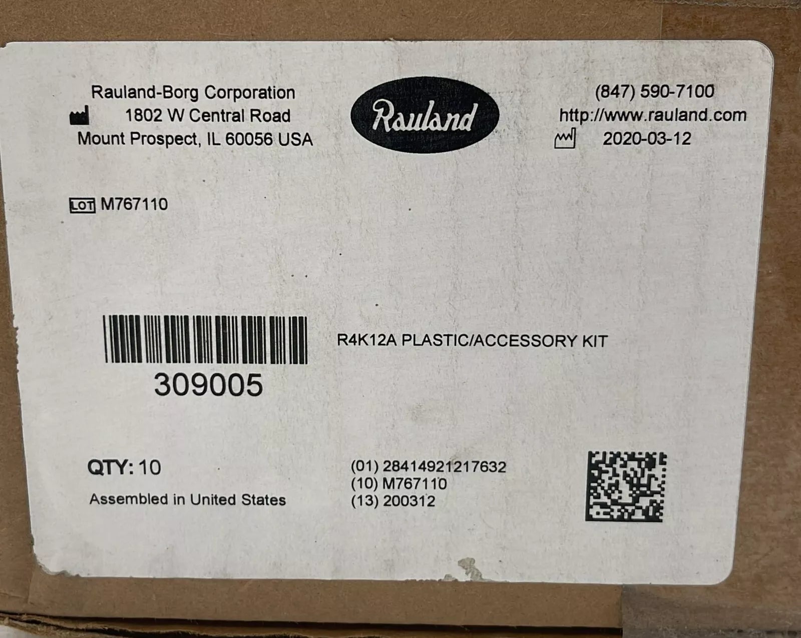 *NEW* Rauland R4K12A Single Bed Audio Station Plastic / Accessory KIT (ONLY)