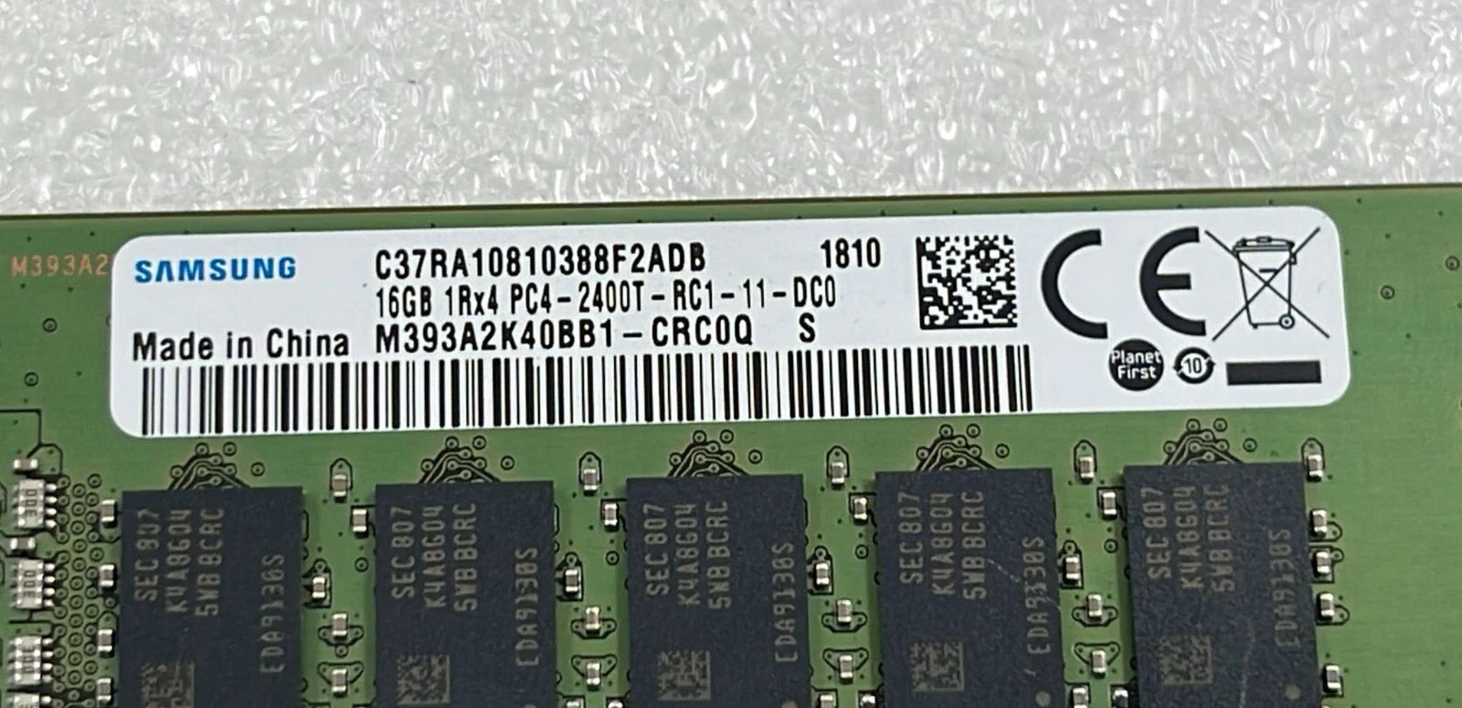 [LOT 10] SAMSUNG 16GB 1Rx4 PC4-2400T M393A2K40BB1-CRC0Q DDR4 Server Memory RAM