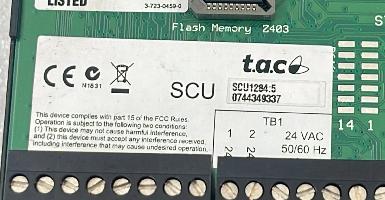 T.A.C SCU1284:5 Access Control Unit Module SCU12842 24 Vac 50/60 Hz 30 VA