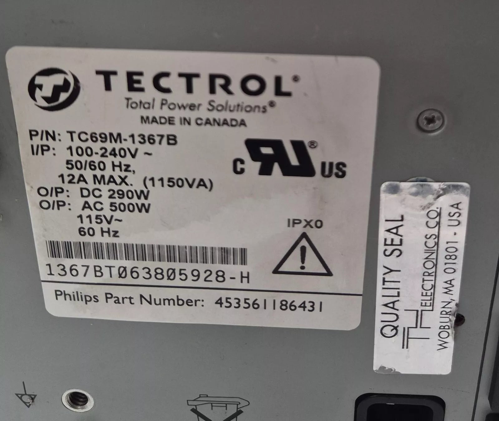 TECTROL TC69M-1367B POWER SUPPLY Module for Philips