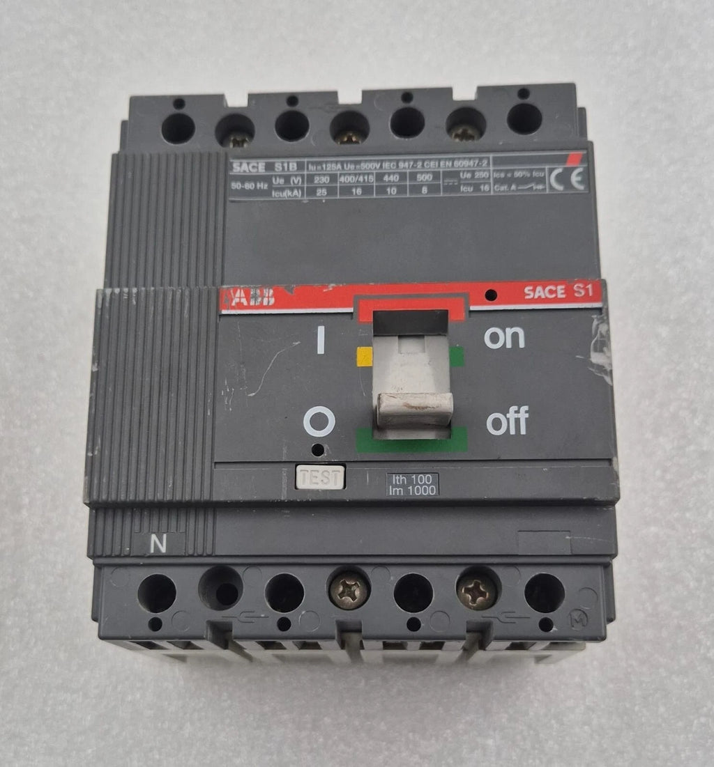 ABB SACE S1 S1B 125A 500VAC 250V DC 3P & N Circuit Breaker
