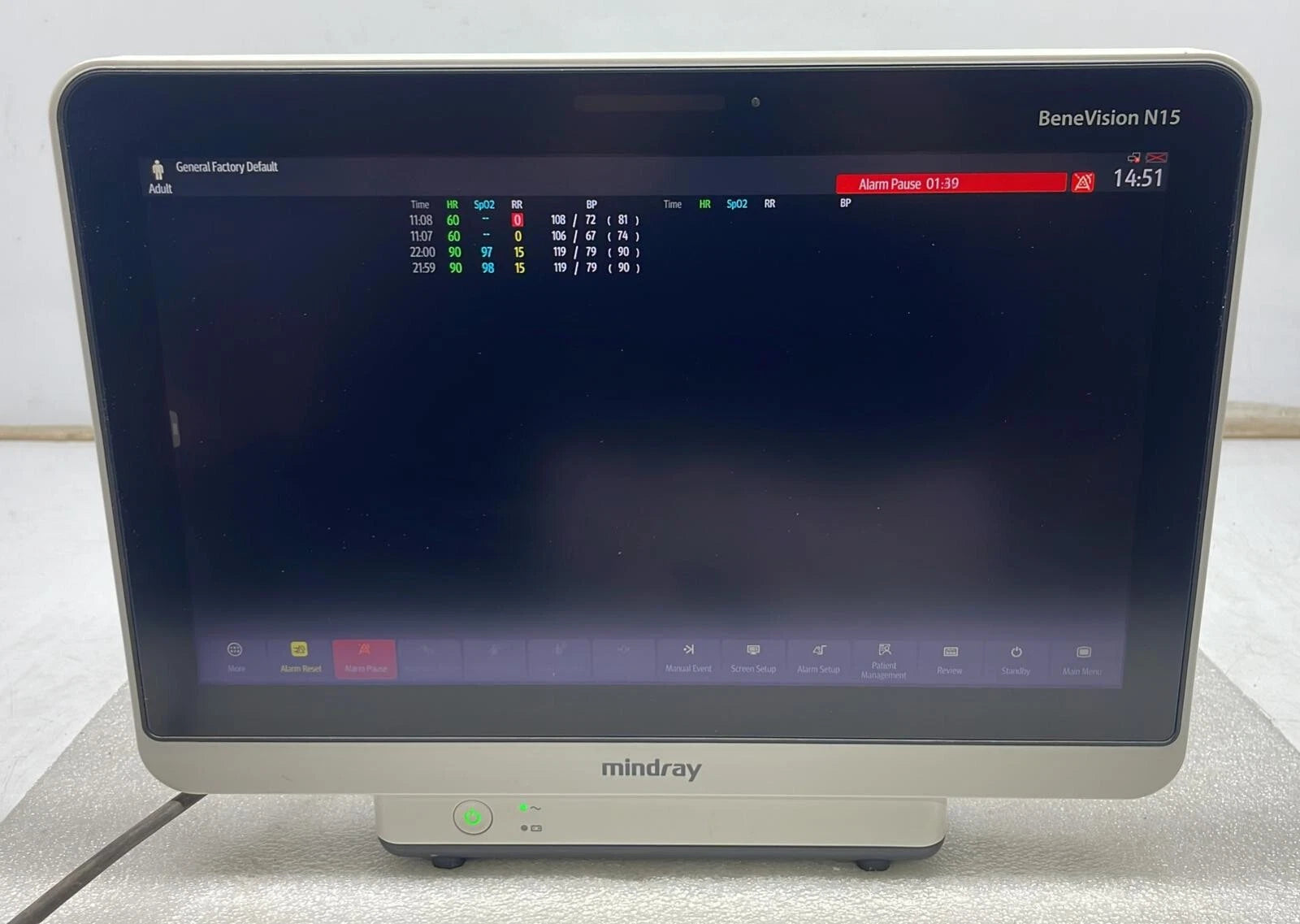 Mindray BeneVision N15 15-inch LCD bedside patient monitor