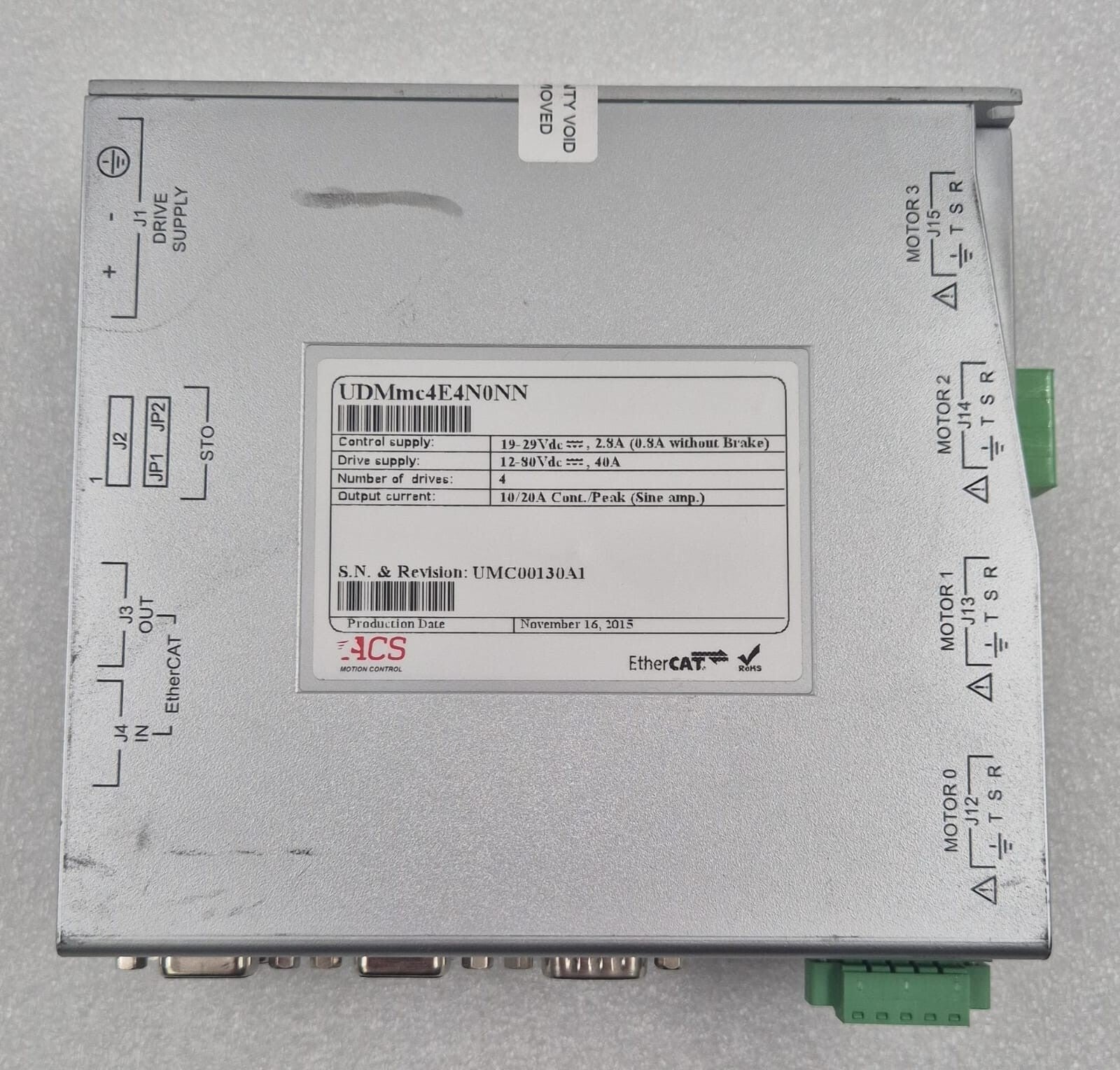 ACS MOTION CONTROL UDMmc UDMmc4E4N0NN Servo Control Drive Module 10/20A EtherCAT