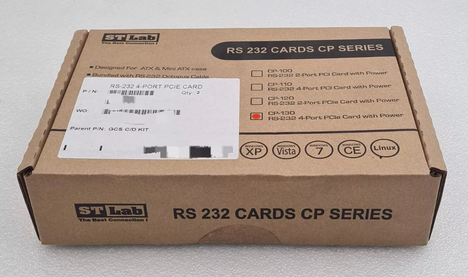 [NEW PAIR] STLAB CP-130 RS-232 4-Port PCIe CARD WITH POWER CP SERIES IE-X07-5240