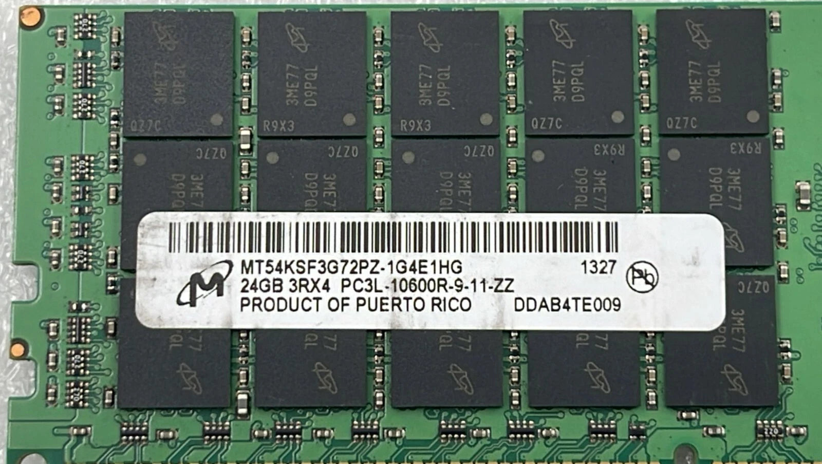 LOT 16- Micron 24GB 3RX4 PC3L-10600R MT54KSF3G72PZ-1G4E1H DDR3 Server Memory RAM