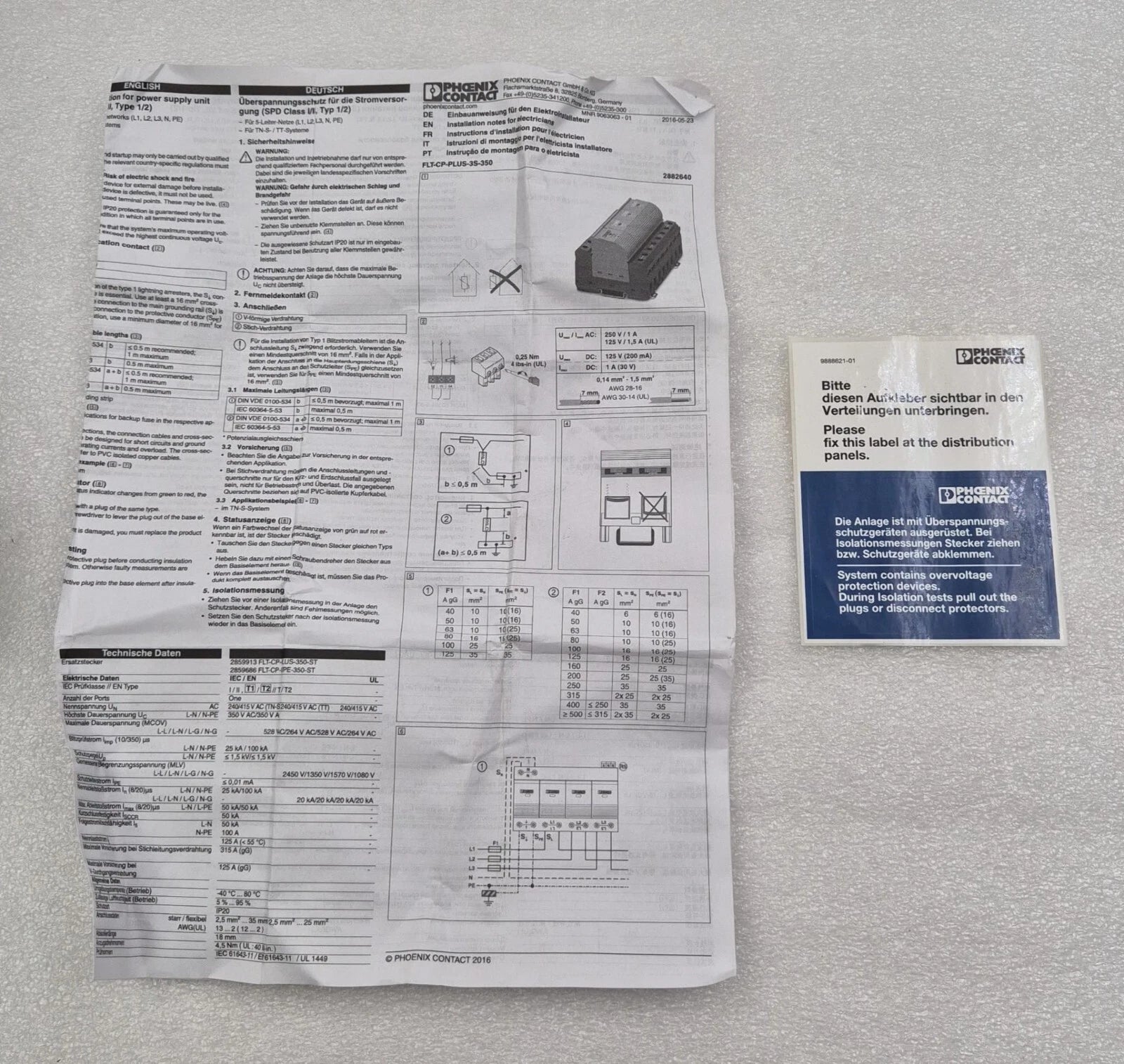 Phoenix Contact surge protection device top view