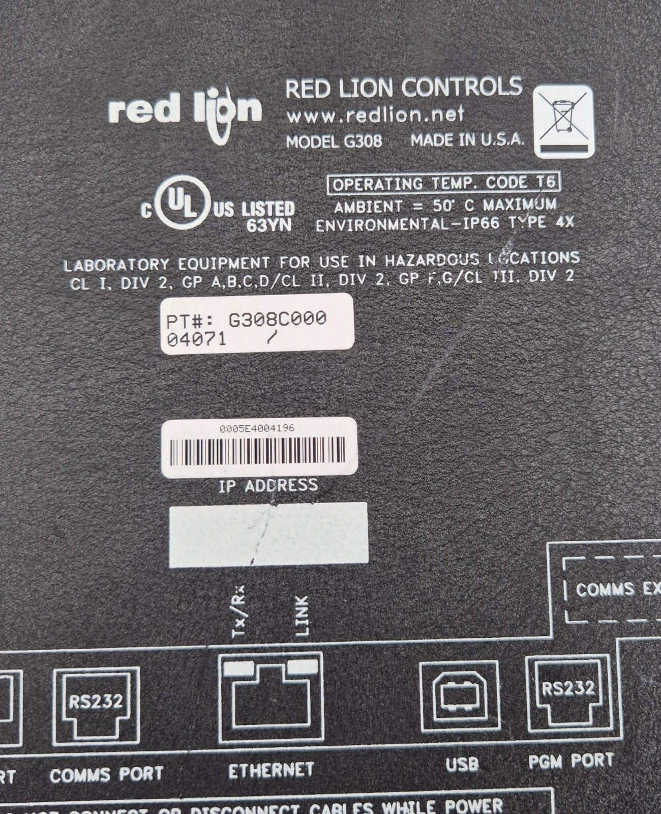 Red Lion Controls G308 G308C000 24VDC Operator Interface Panel Screen *AS-IS*