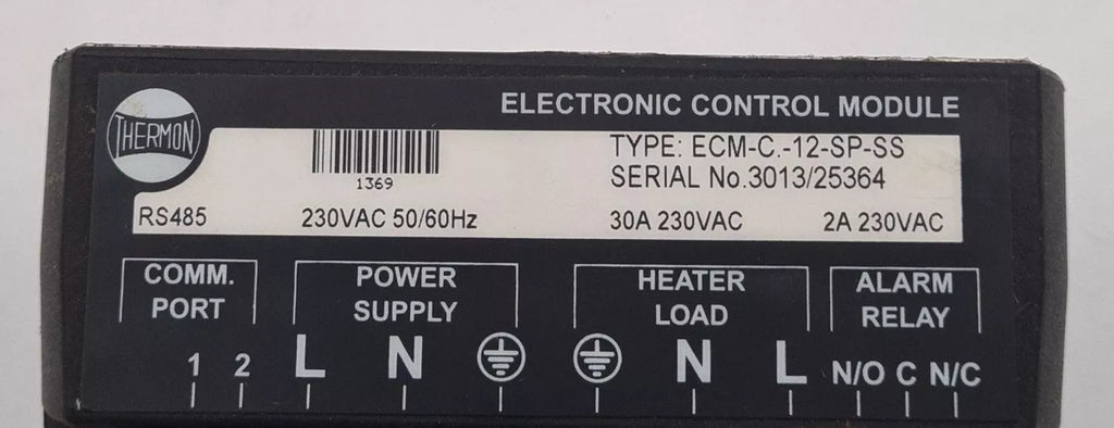 THERMON ELECTRONIC CONTROL MODULE ECM-C.-12-SP-SS RS485 230VAC **AS-IS**