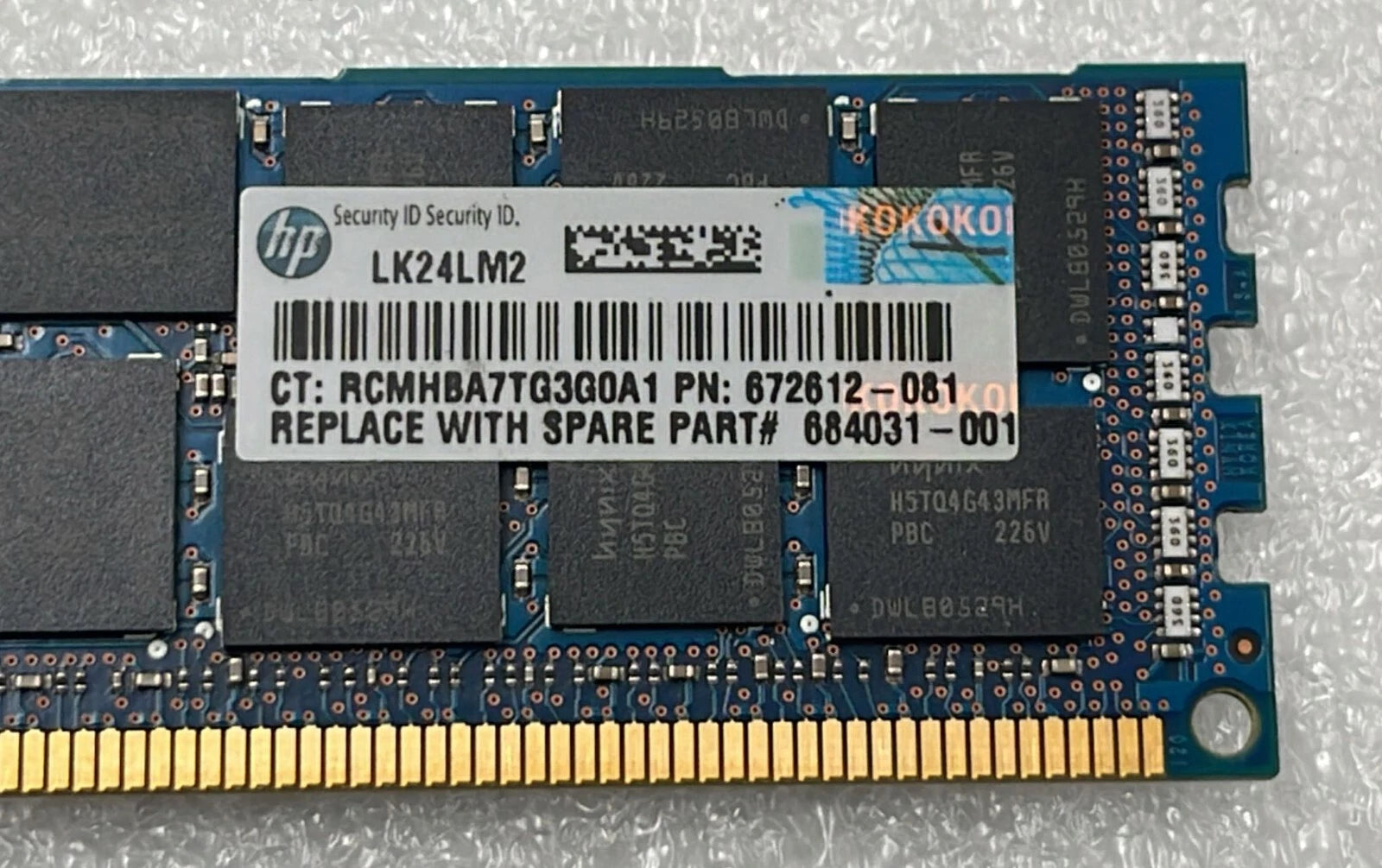 [LOT 15 PCS] SK Hynix 16GB 2Rx4 PC3-12800R HMT42GR7MFR4C-PB RAM HP 672612-081