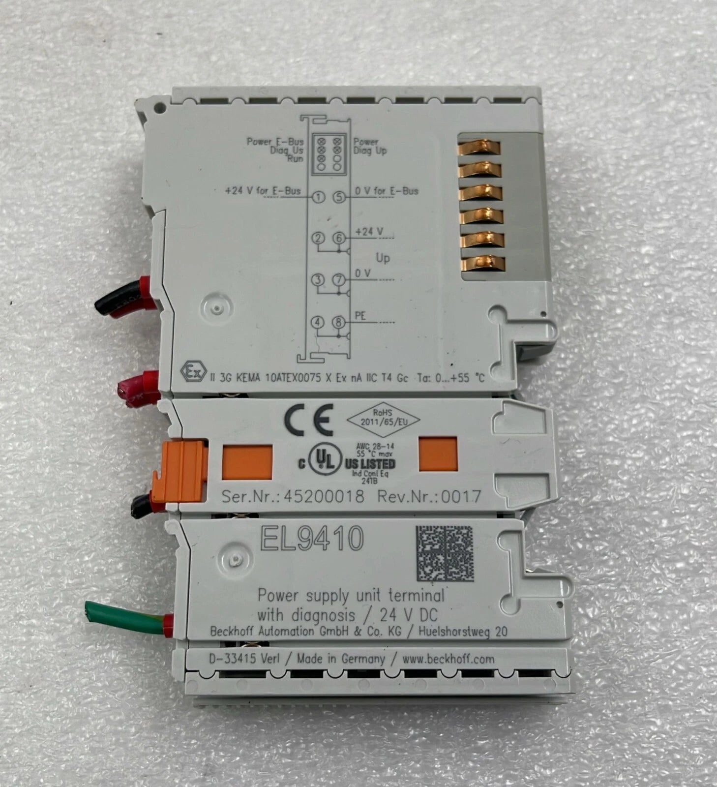 [LOT 6 PCS] BECKHOFF EL9410 Digital Output Terminal I/O Module EtherCAT