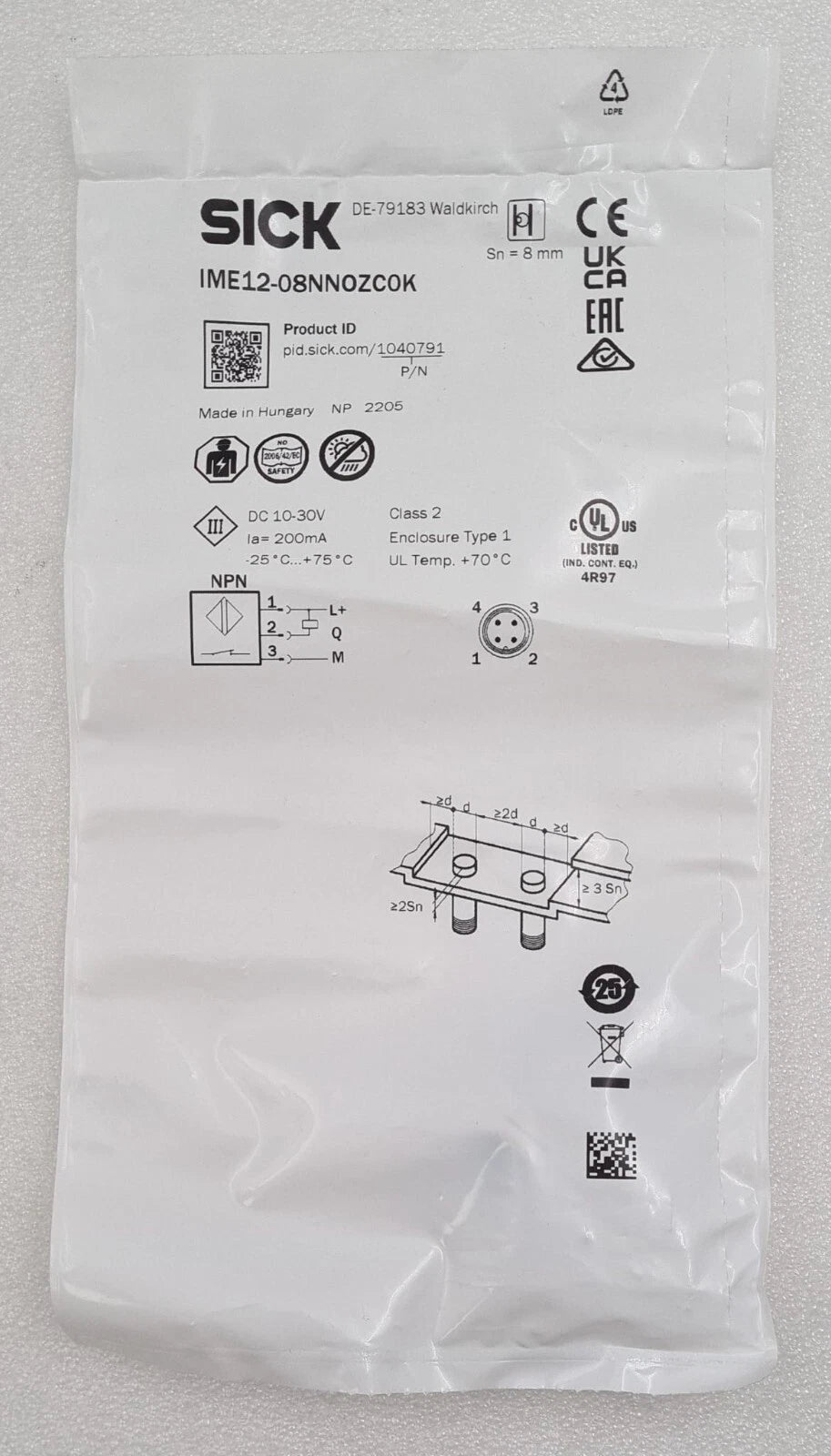 [LOT 4 PCS] NEW SEALED - SICK IME12-08NNOZC0K 1040791 Inductive Proximity Sensor