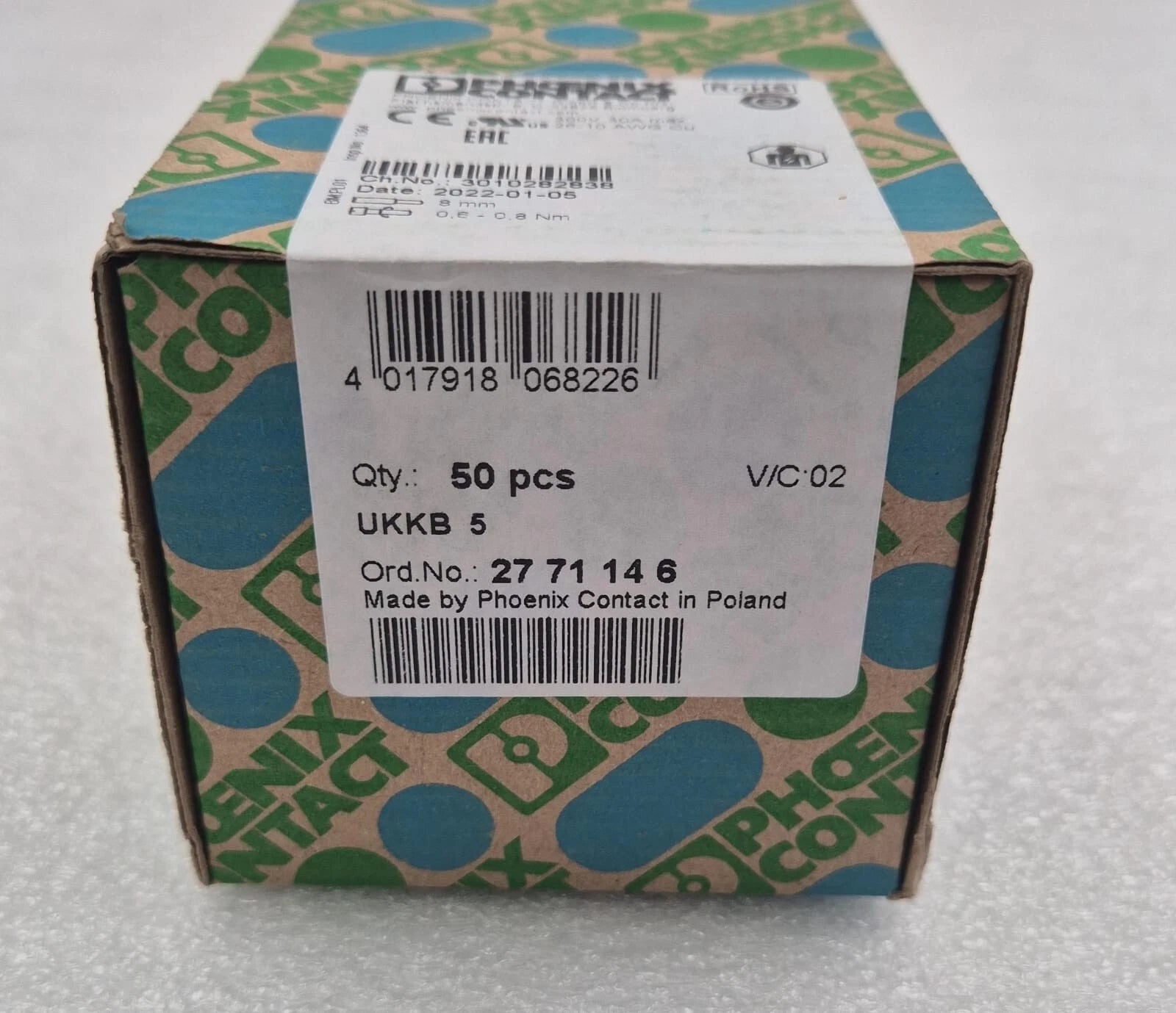 NEW SEALED - Phoenix Contact UKKB 5 2771146 Double layer terminal blocks 50pcs