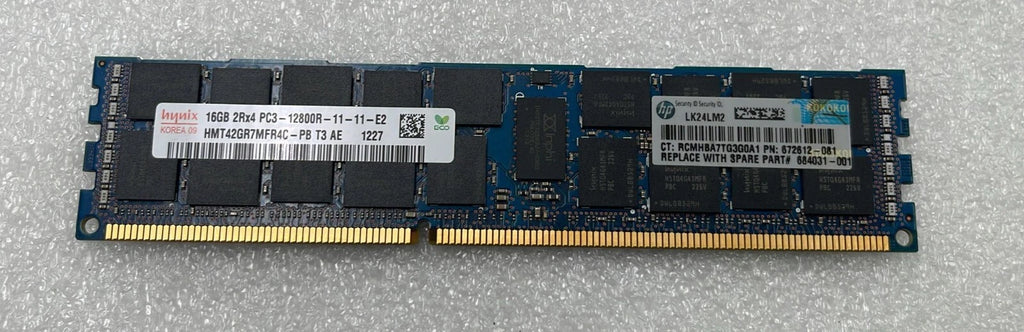 [LOT 15 PCS] SK Hynix 16GB 2Rx4 PC3-12800R HMT42GR7MFR4C-PB RAM HP 672612-081