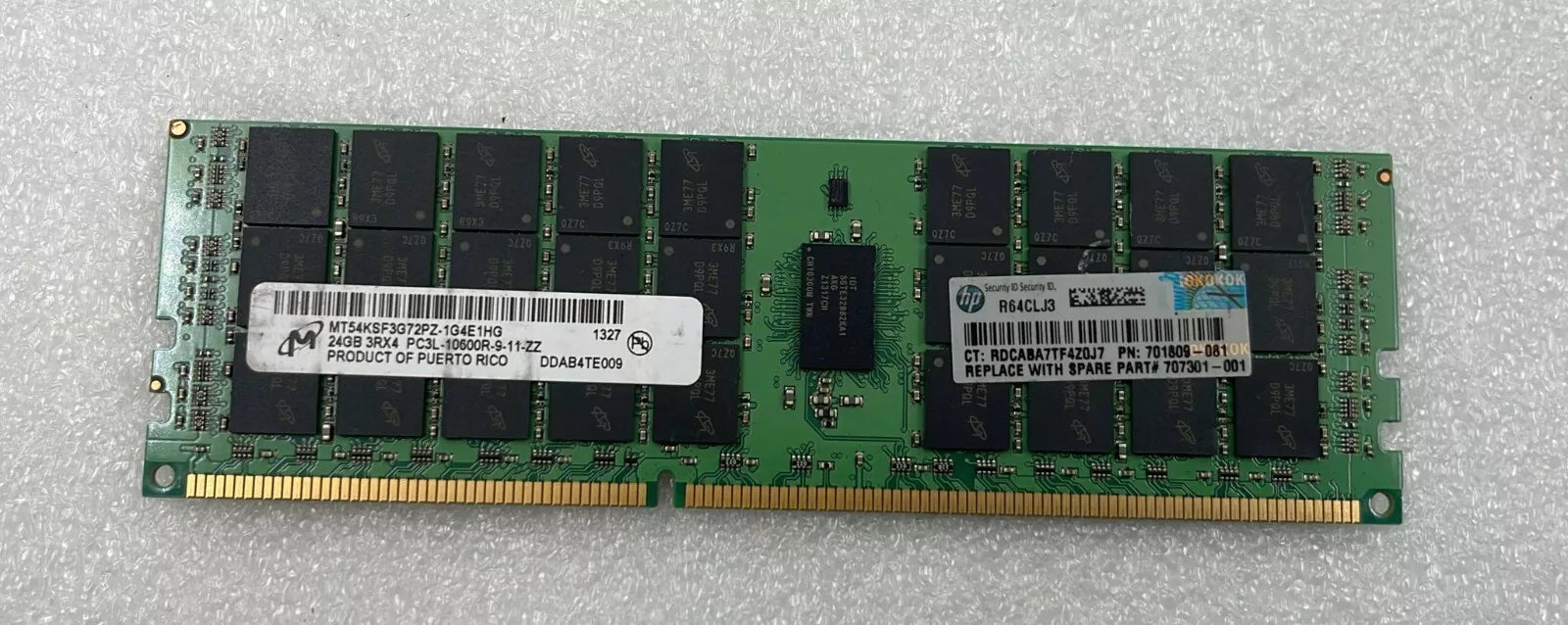 LOT 16- Micron 24GB 3RX4 PC3L-10600R MT54KSF3G72PZ-1G4E1H DDR3 Server Memory RAM