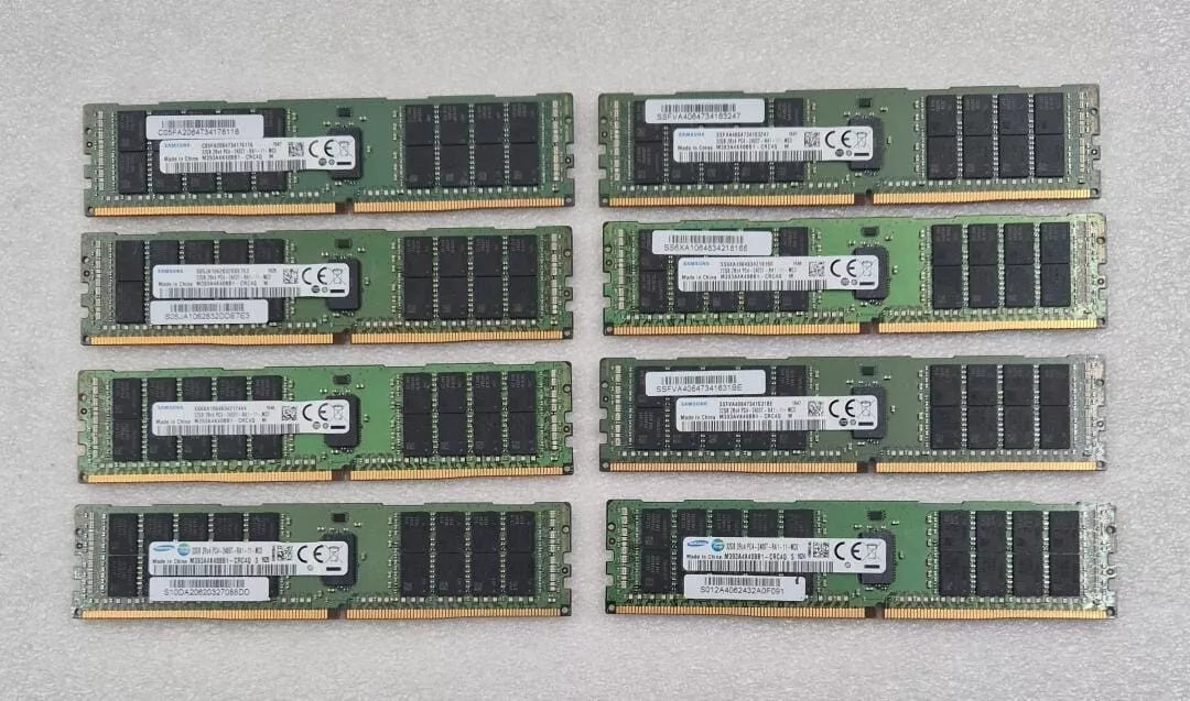 LOT 8 PCS- SAMSUNG 32GB 2Rx4 PC4-2400T M393A4K40BB1-CRC4Q DDR4 Memory Server RAM