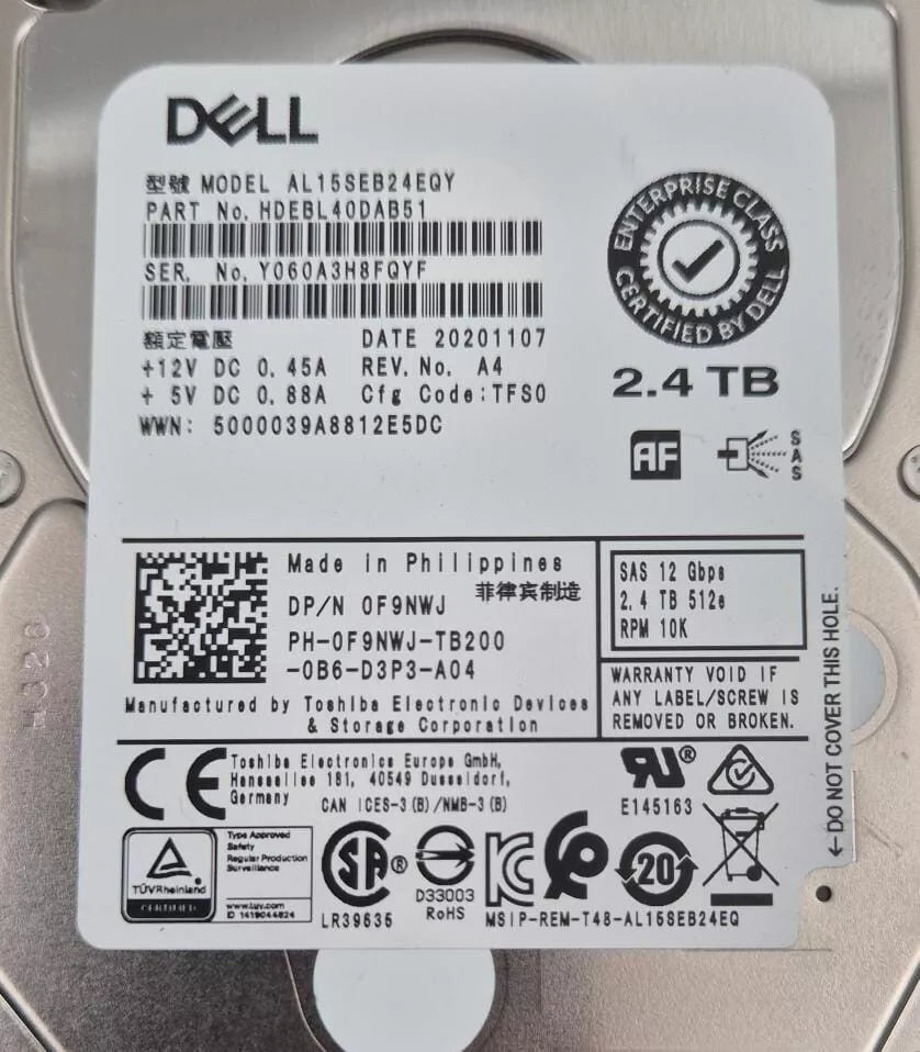 Dell 2.4TB SAS 12Gbps 2.5