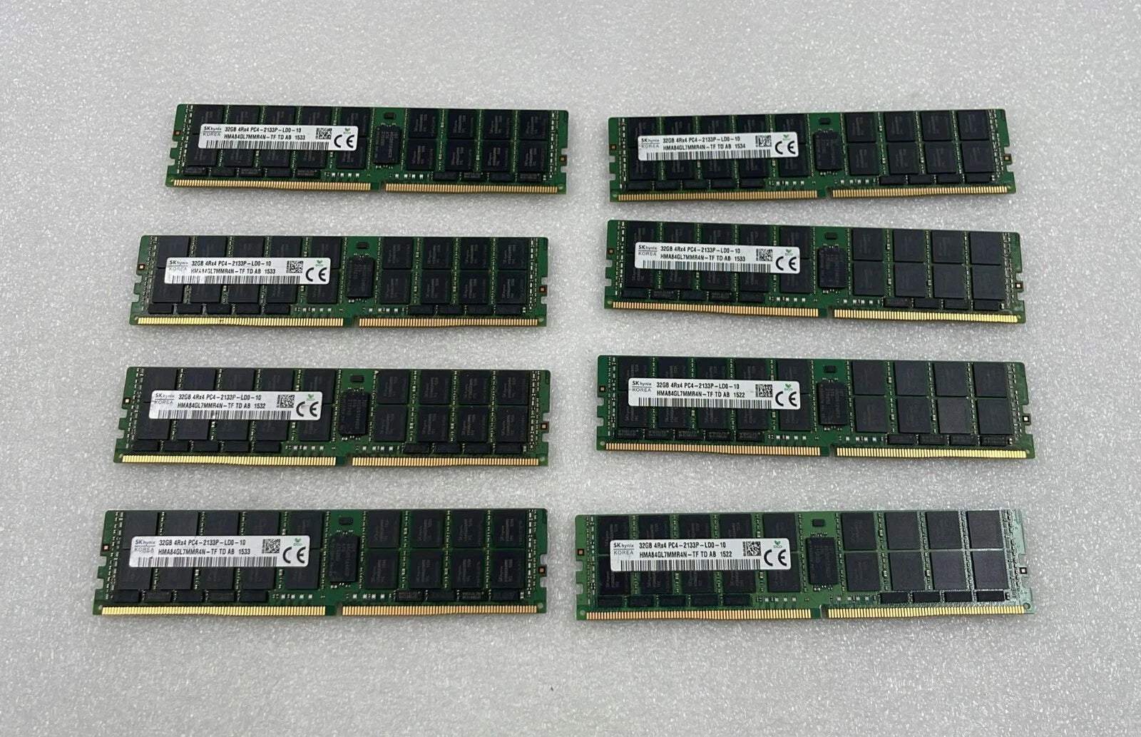 [LOT 8 PCS] SK Hynix 32GB 4Rx4 PC4-2133P HMA84GL7MMR4N-TF Server Memory RAM