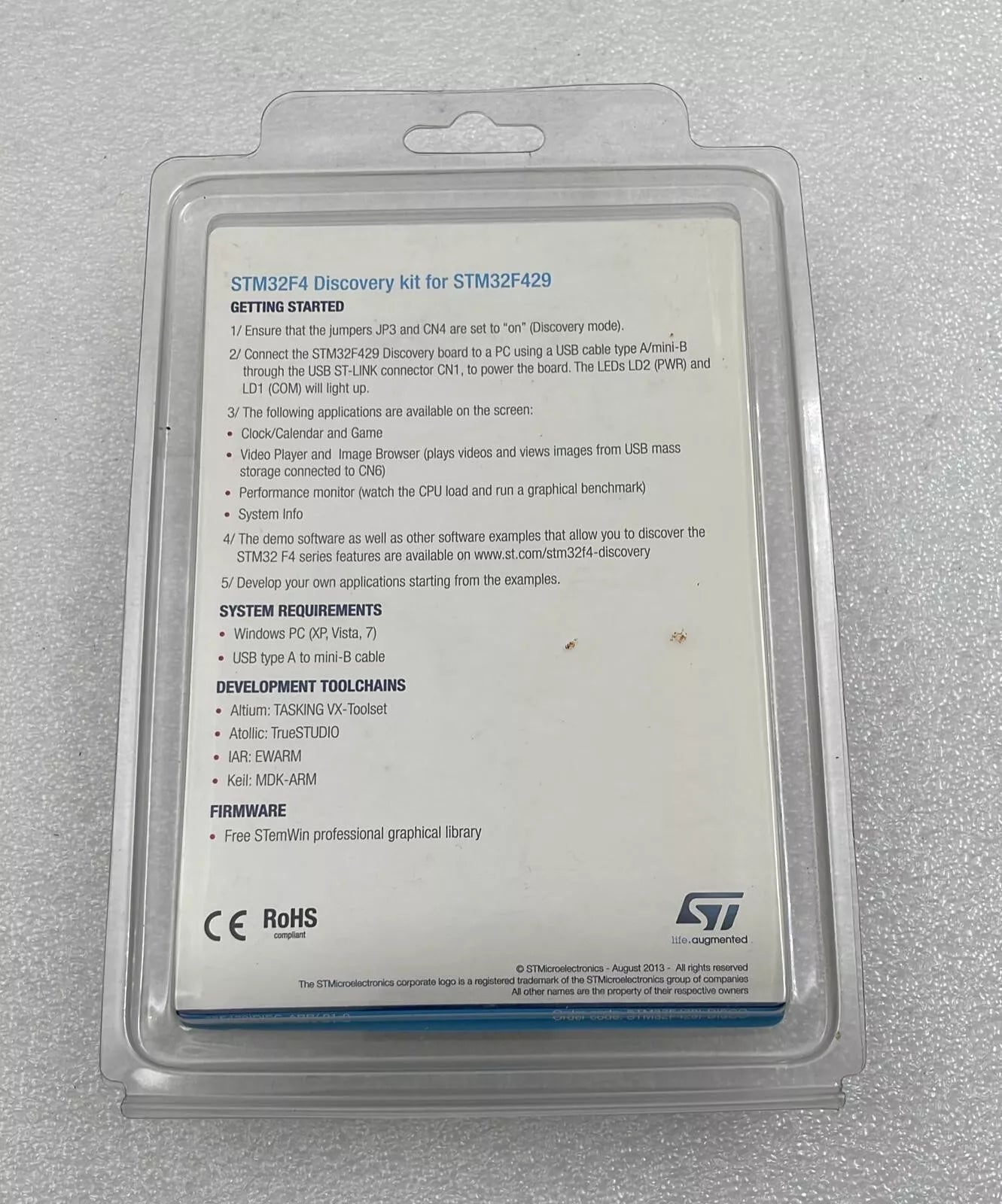 ST STM32 F4 Discovery STM32F429I-DISCO High Performance 32-Bit