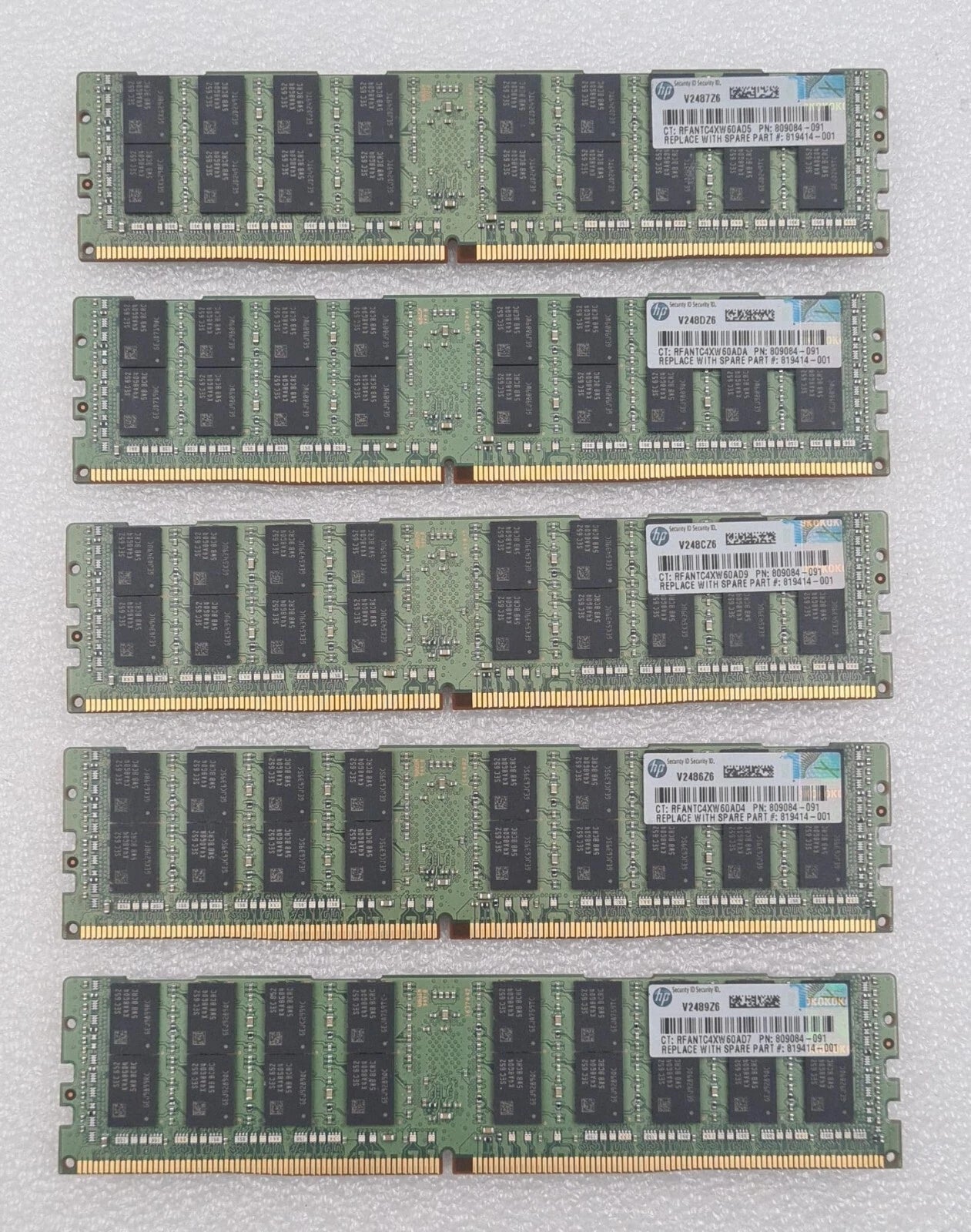 LOT 5 PCS- SAMSUNG 32GB 2Rx4 PC4-2400T M386A4K40BB0-CRC4Q DDR4 Server Memory RAM