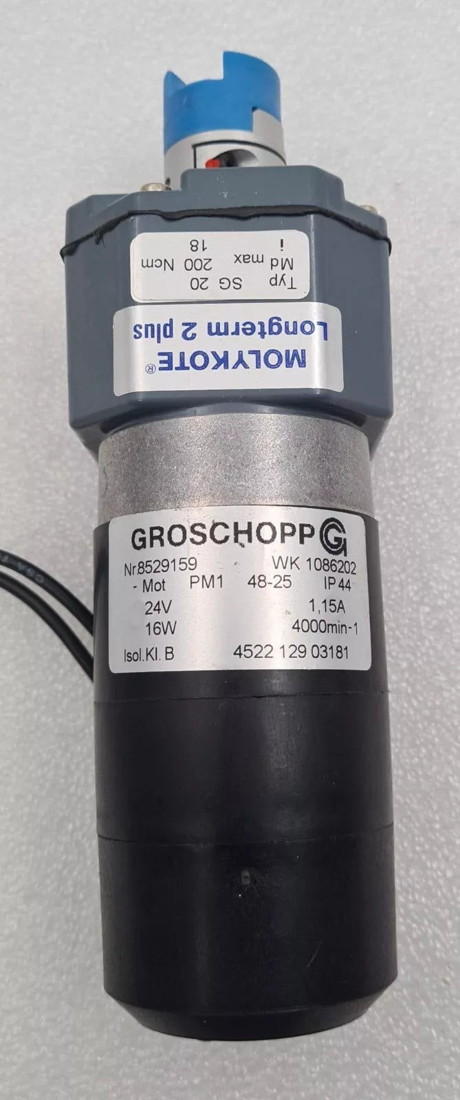 GROSCHOPP WK 1086202 MOT PM1 48-25 MOTOR 24V W/ GEAR SG 20 for Philips