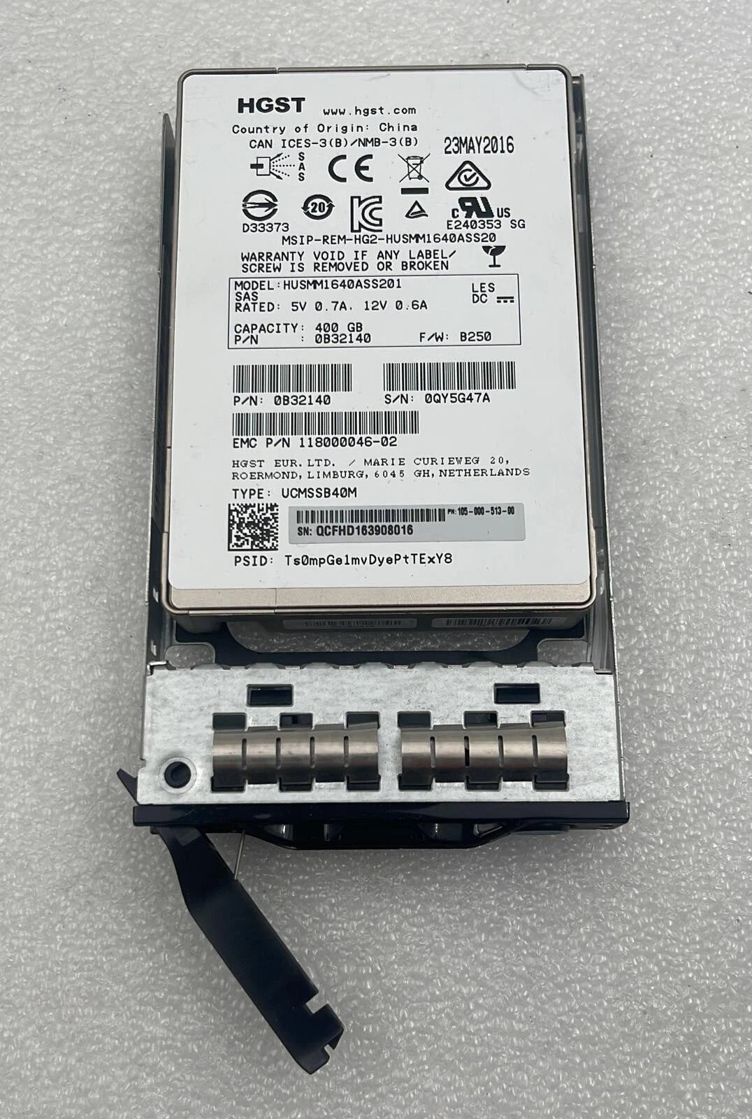 HGST HUSMM1640ASS201 400GB SAS 2.5 SSD lot of 2