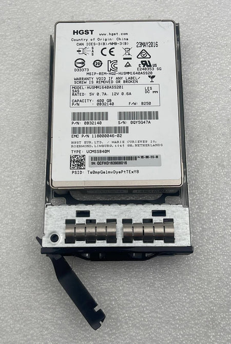 HGST HUSMM1640ASS201 400GB SAS 2.5 SSD lot of 2