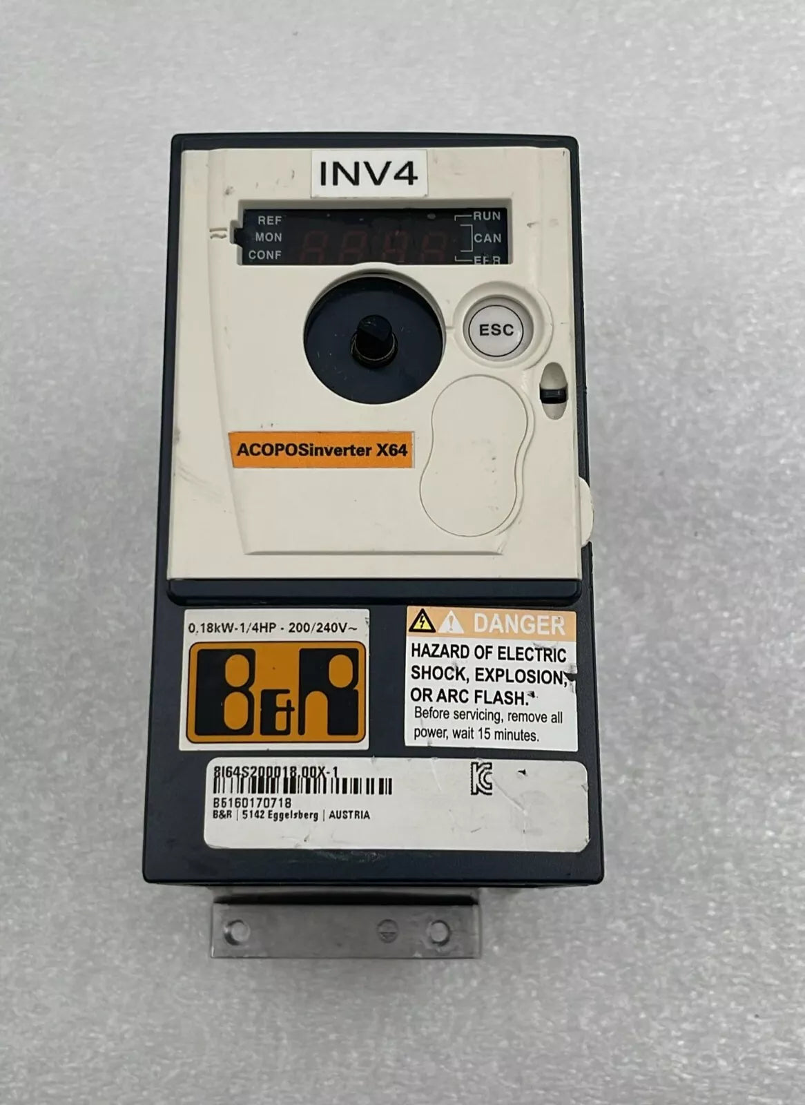 B&R Automation ACOPOSinverter X64 8I64S200018.000-1 0,18kW 0,25HP V5.1