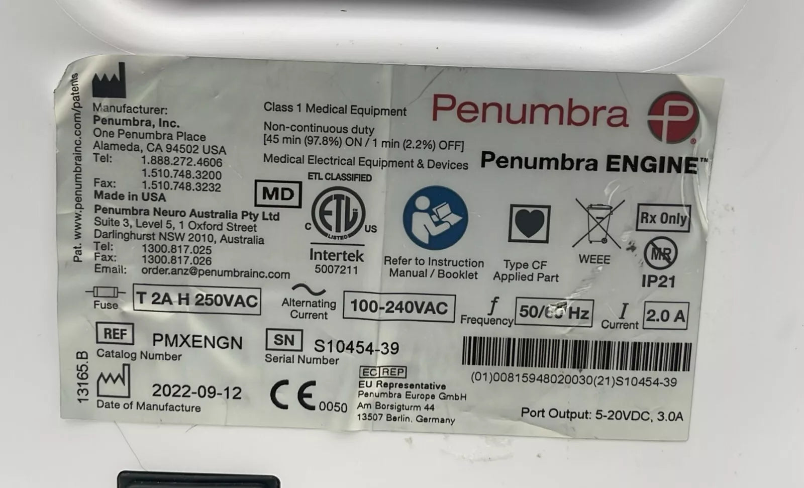 Penumbra Engine PMXENGN Thrombectomy System W/ Lightning Bolt 7