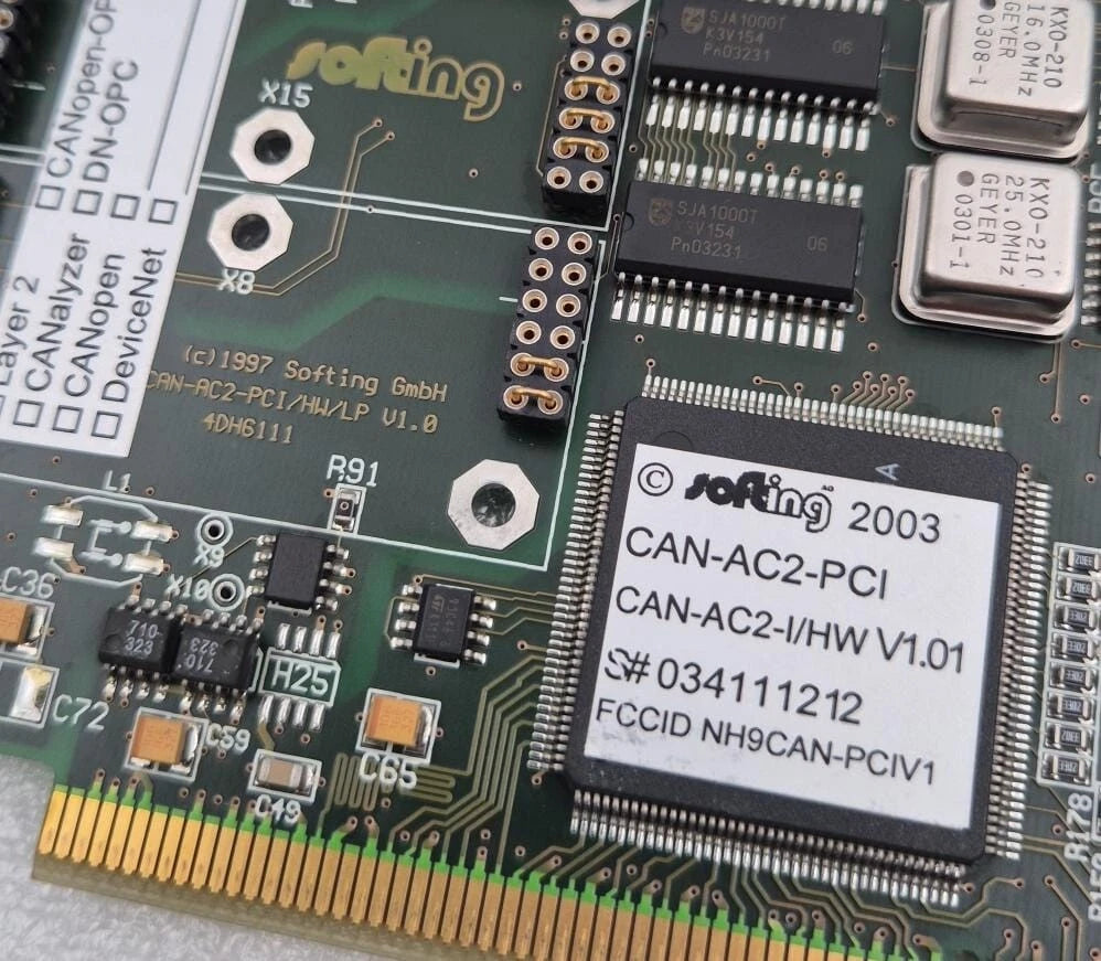 Softing CAN-AC2-PCI CAN-AC2-I/HW V1.01 4DH6111 CANBUS PCI Communication Card PCB