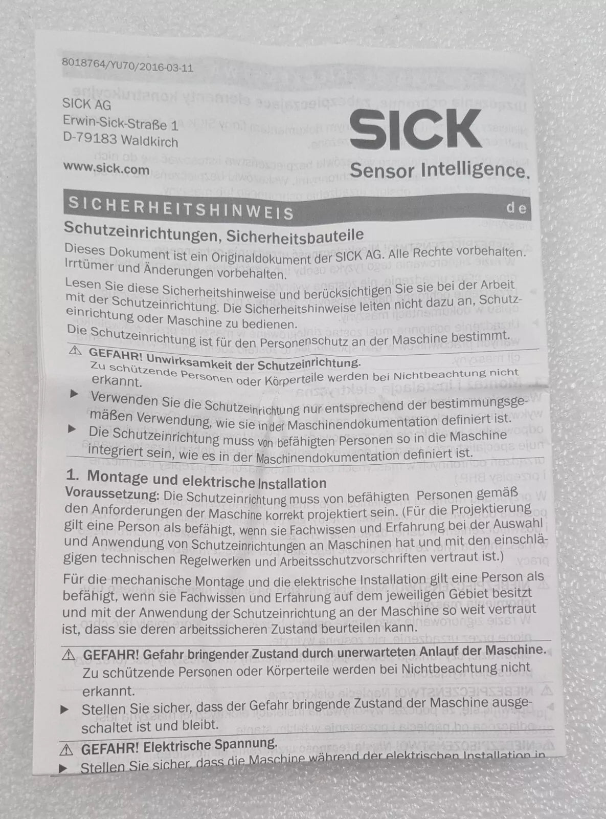 NEW - SICK L29S-3D3430 2075831 Photoelectric Sensor