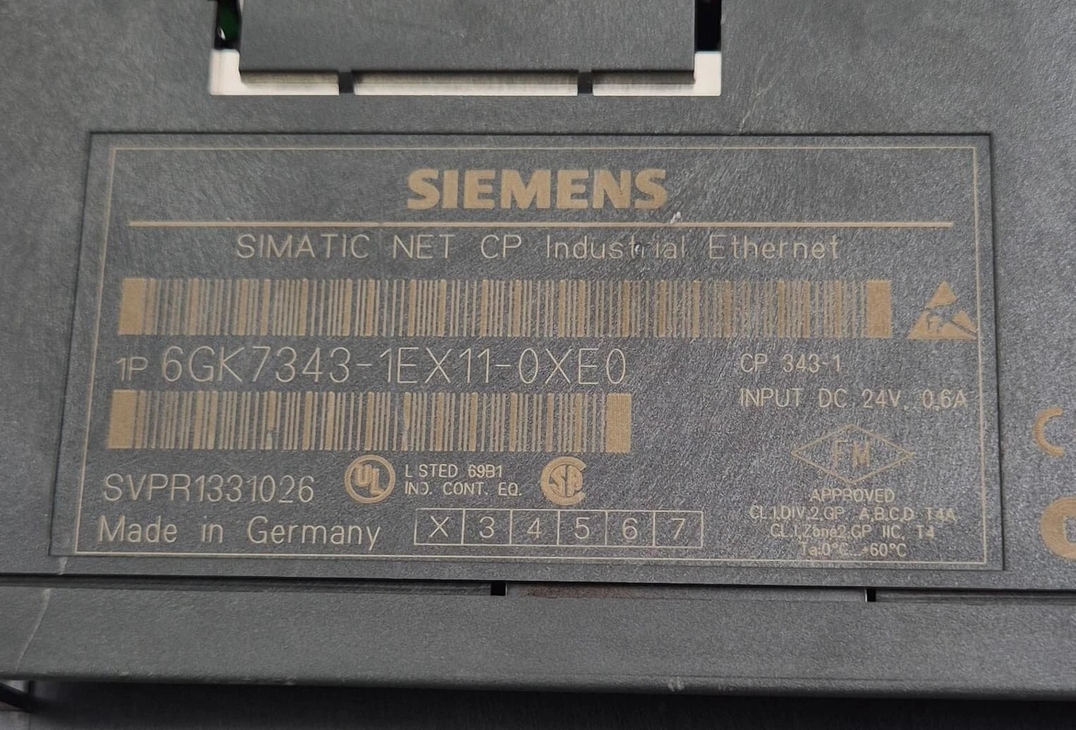 SIEMENS SIMATIC NET CP Industrial Ethernet 6GK7343-1EX11-0XE0 343-1EX11-0XE0