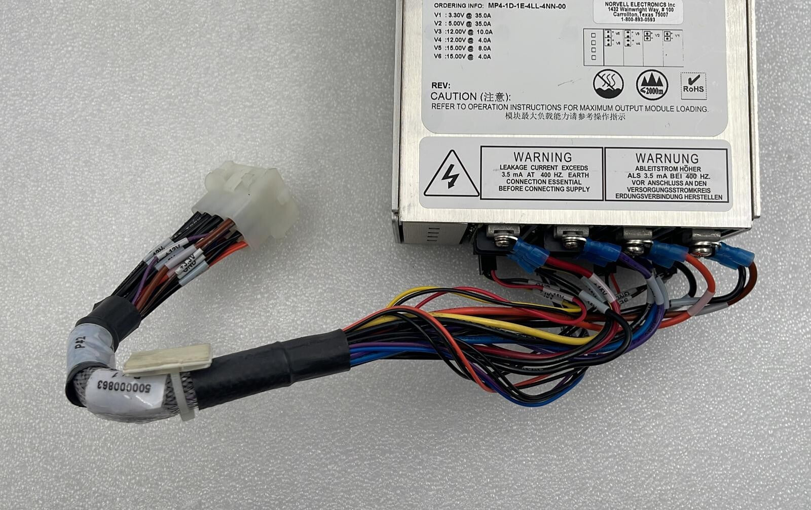 ARTESYN MVP SERIES MP4-1D-1E-4LL-4NN-00 Power Supply 73-540-0606