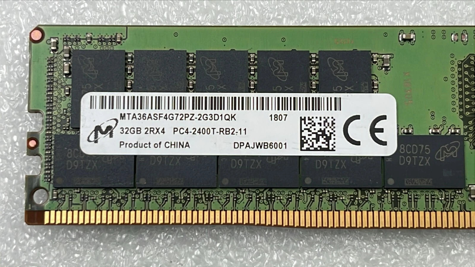 [LOT 8 PCS] MICRON 32GB 2RX4 PC4-2400T MTA36ASF4G72PZ-2G3D1QK RAM HP 809083-091
