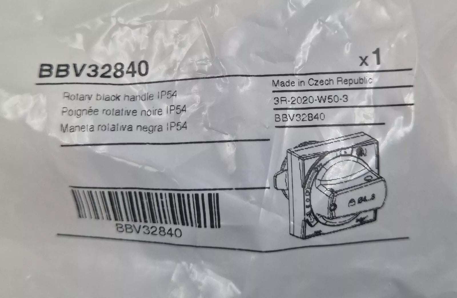 *NEW* Schneider GV3APN01 Circuit Breaker Rotary Handle Kit Black Handle GV3P/L