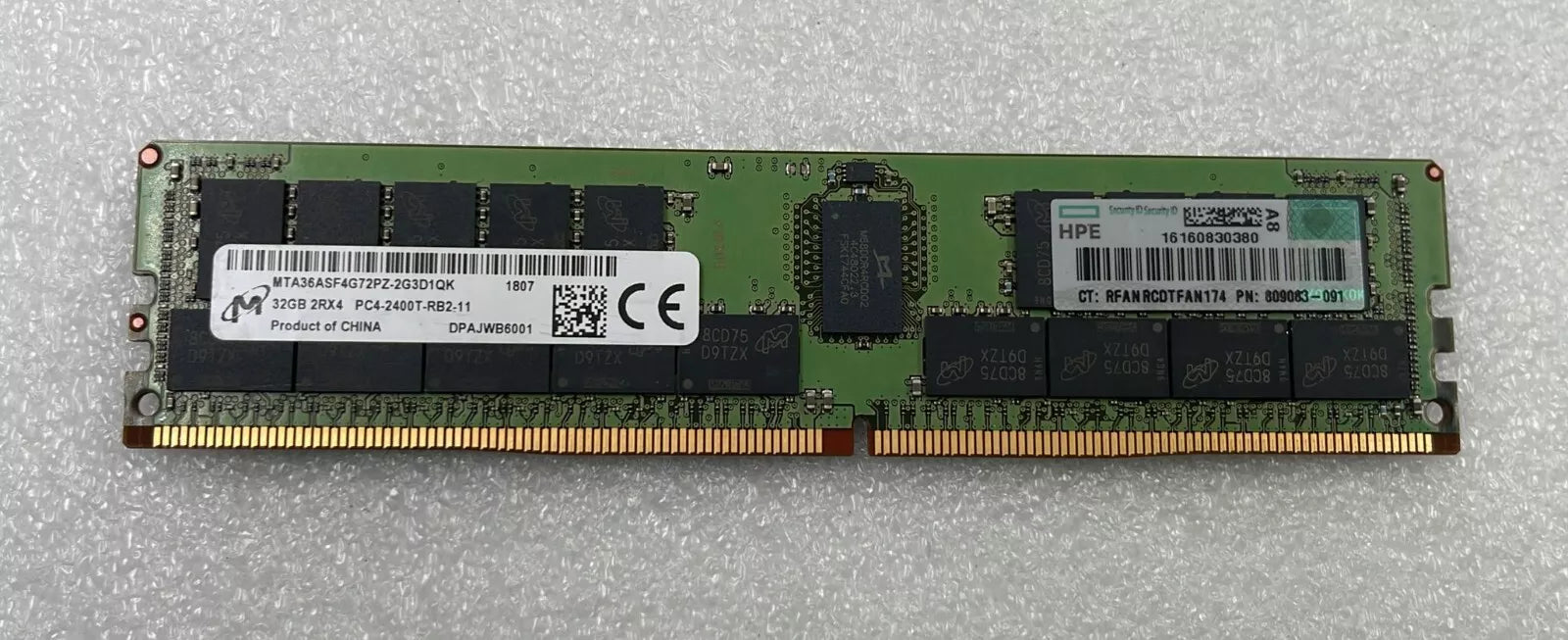 [LOT 8 PCS] MICRON 32GB 2RX4 PC4-2400T MTA36ASF4G72PZ-2G3D1QK RAM HP 809083-091